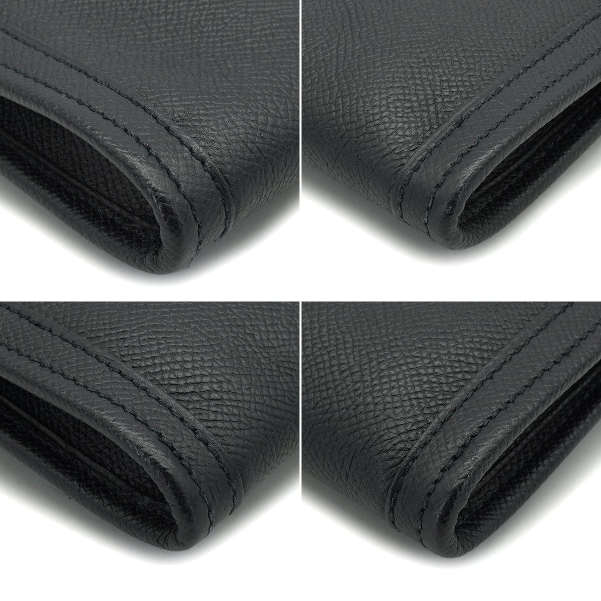 HERMES JIGE PM BLACK EPSOM CLUTCH BAG 2008 SQUARE L 90334494