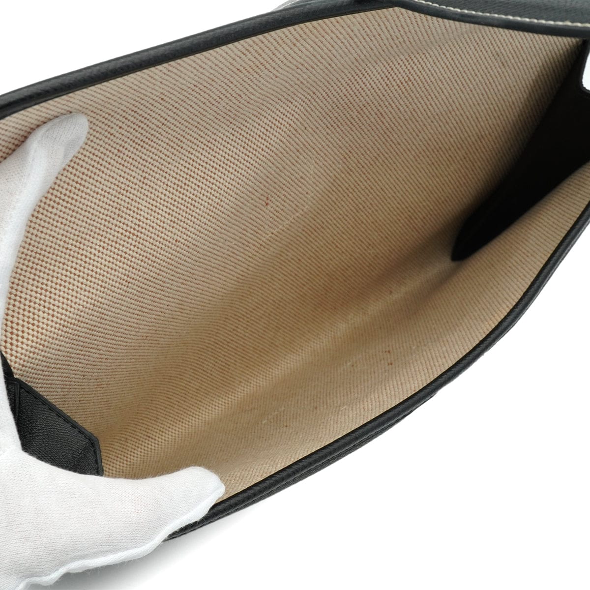 HERMES JIGE PM BLACK EPSOM CLUTCH BAG 2008 SQUARE L 90334494