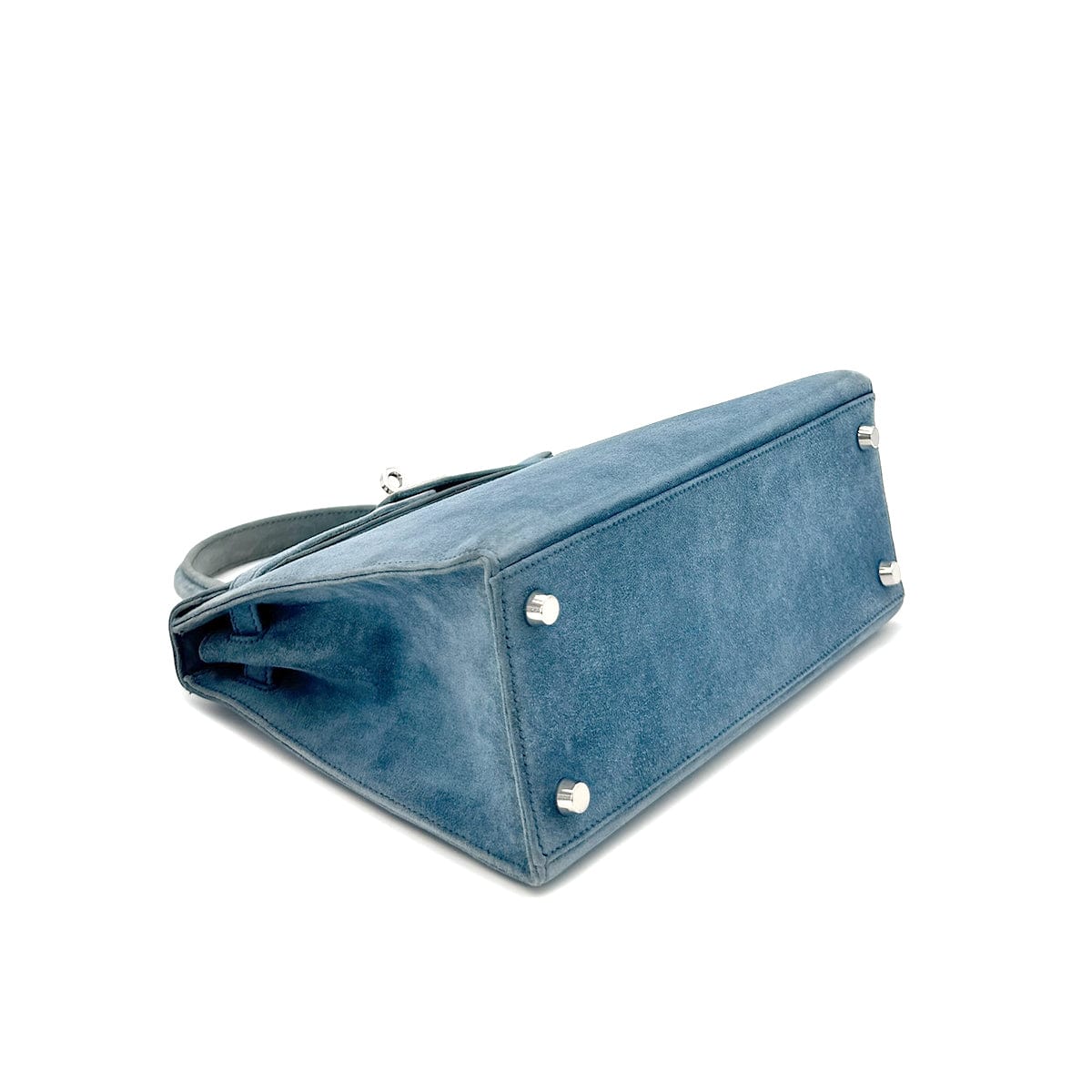 LUXURY PROMISE HERMES KELLY 25 SELLIER BLUE THALASSA DEBRIS HAND SHOULDER BAG □H SHW 90286019