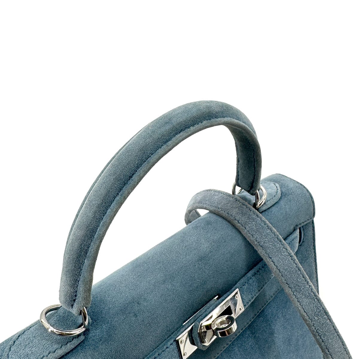 LUXURY PROMISE HERMES KELLY 25 SELLIER BLUE THALASSA DEBRIS HAND SHOULDER BAG □H SHW 90286019