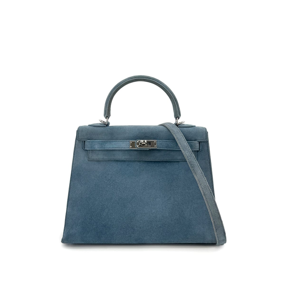 LUXURY PROMISE HERMES KELLY 25 SELLIER BLUE THALASSA DEBRIS HAND SHOULDER BAG □H SHW 90286019
