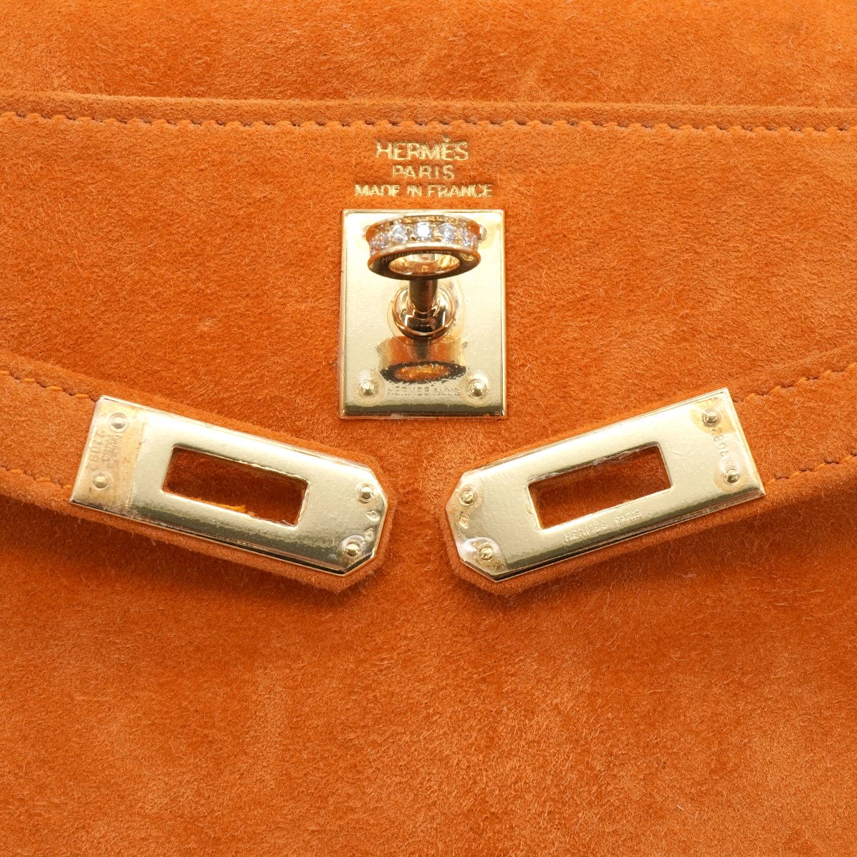 LUXURY PROMISE HERMES KELLY 25 SELLIER ORANGE DOBLIS HAND SHOULDER BAG K18 GOLD HARDWARE 90341905