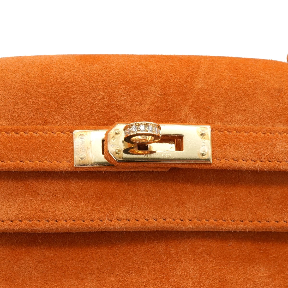LUXURY PROMISE HERMES KELLY 25 SELLIER ORANGE DOBLIS HAND SHOULDER BAG K18 GOLD HARDWARE 90341905