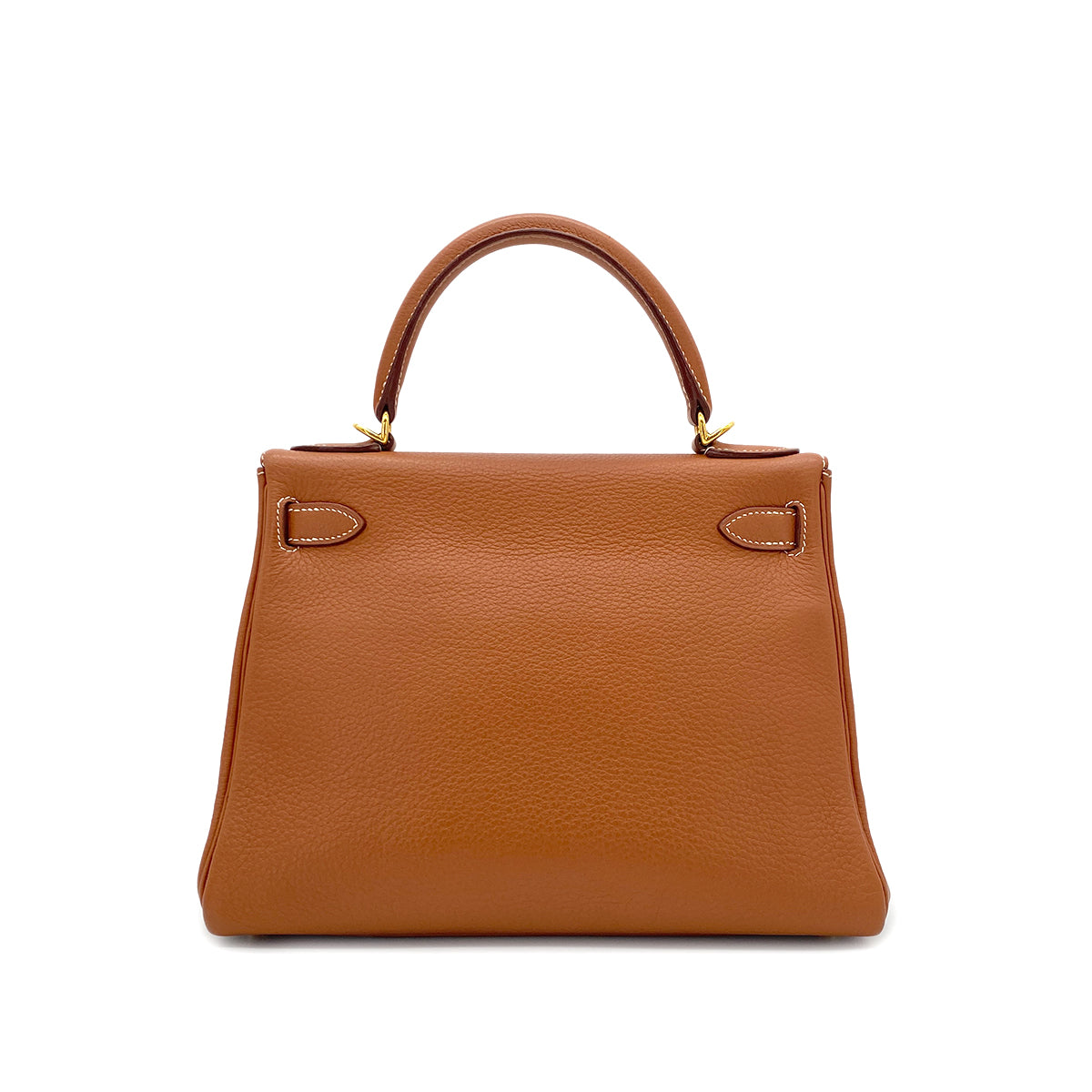 LUXURY PROMISE HERMES KELLY 28 RETOURNE COGNAC TAURILLON CLEMENCE HAND SHOULDER BAG □H GHW 90286577