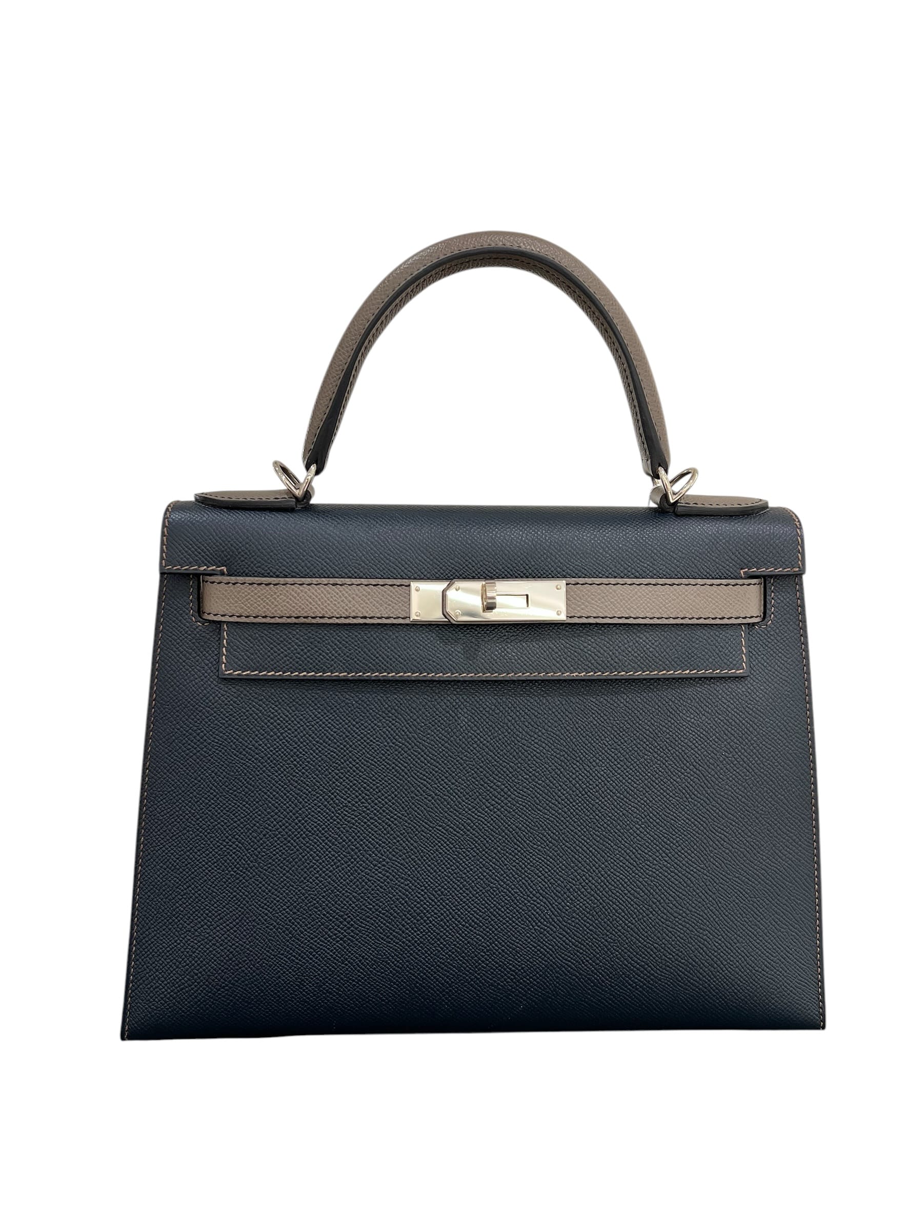 Luxury Promise Hermes Kelly 28 Sellier Blue Abysse Etain Epsom HSS PHW #X SKCX4139