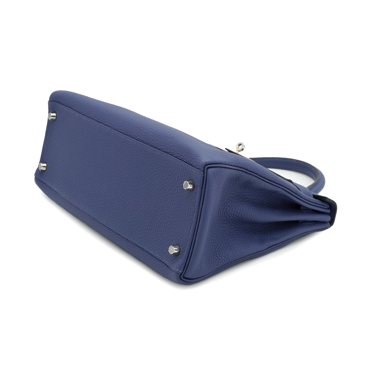LUXURY PROMISE HERMES KELLY 32 RETOURNE BLUE BRIGHTON TAURILLON CLEMENCE HAND SHOULDER BAG 2018 C STAMP PALLADIUM HARDWARE 90331408