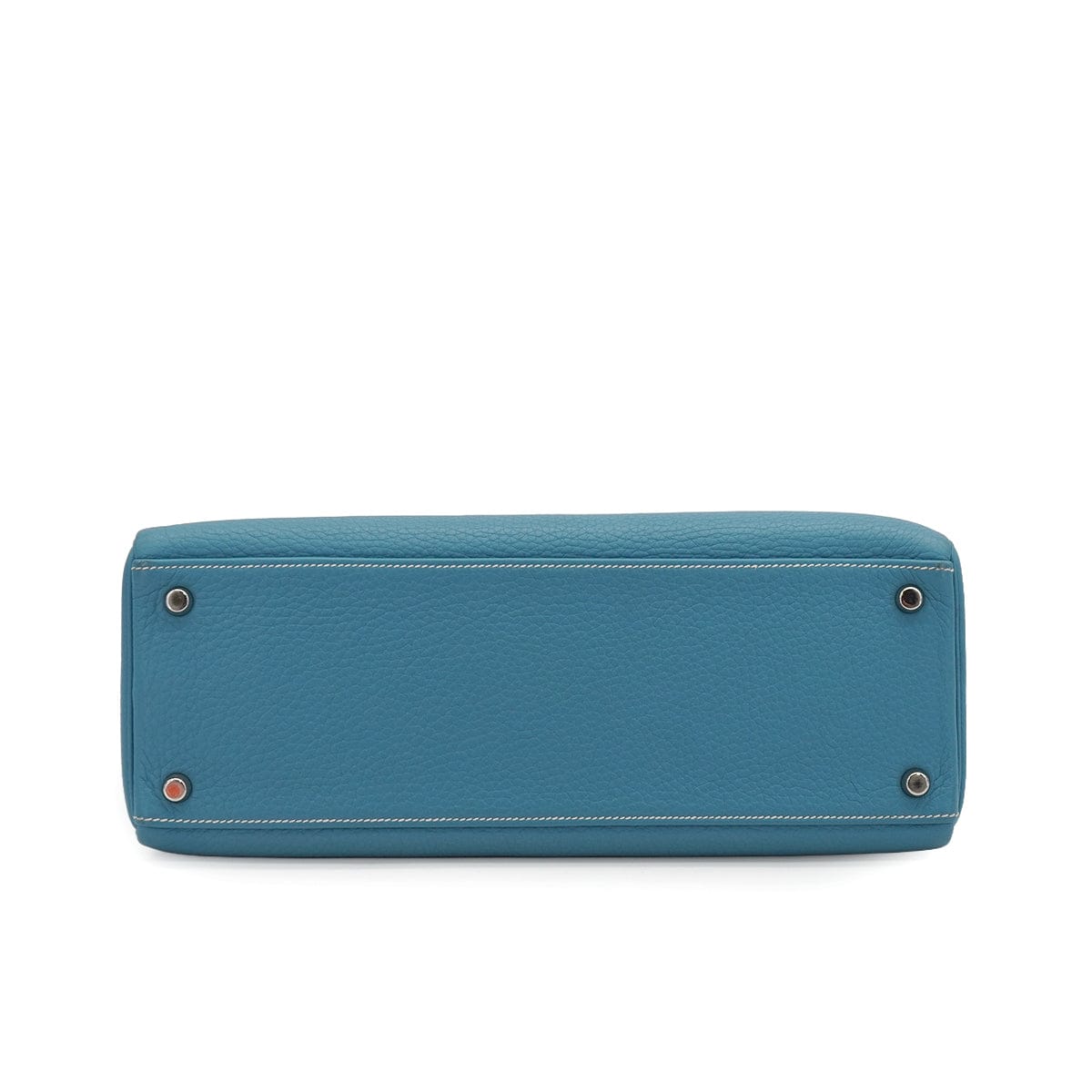 LUXURY PROMISE HERMES KELLY 32 RETOURNE BLUE JEAN TOGO HAND SHOULDER BAG 2005 SQUARE I PALLADIUM HARDWARE 90335880