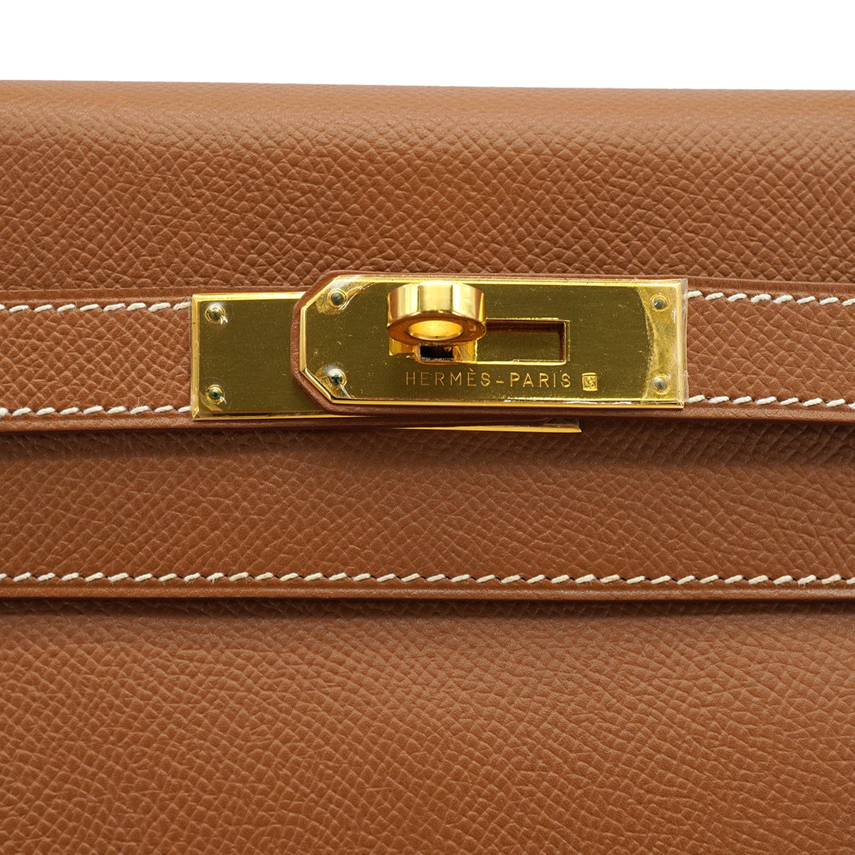 LUXURY PROMISE HERMES KELLY 32 RETOURNE GOLD COURCHEVEL HAND SHOULDER BAG 2000 SQUARE D GOLD HARDWARE 90331848