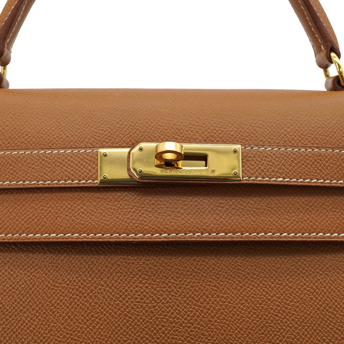 LUXURY PROMISE HERMES KELLY 32 SELLIER GOLD COURCHEVEL HAND SHOULDER BAG 1996 CIRCLE Z GOLD HARDWARE 90332386