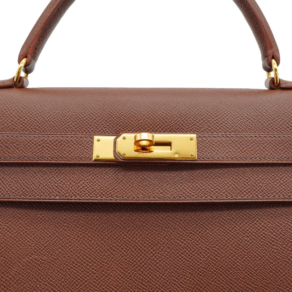 LUXURY PROMISE HERMES KELLY 32 SELLIER HAVANE COURCHEVEL HAND SHOULDER BAG 1997 SQUARE A GOLD HARDWARE 90337276
