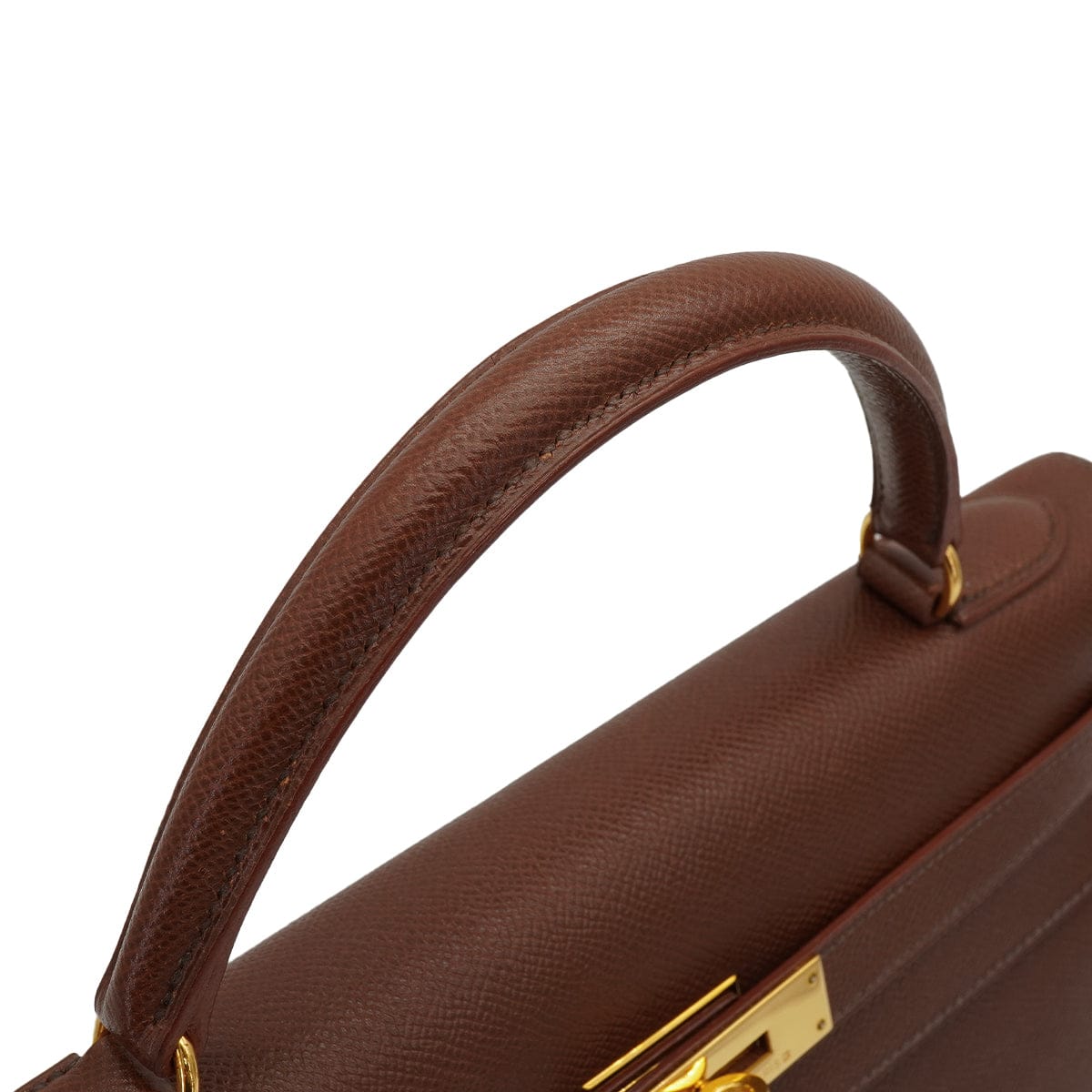 LUXURY PROMISE HERMES KELLY 32 SELLIER HAVANE COURCHEVEL HAND SHOULDER BAG 1997 SQUARE A GOLD HARDWARE 90337276