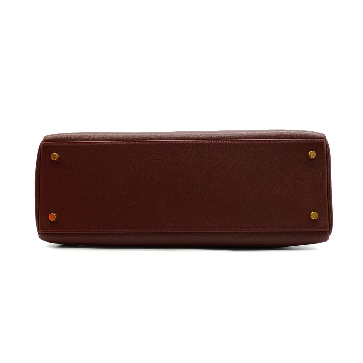 LUXURY PROMISE HERMES KELLY 35 RETOURNE MARRON FONCE TOGO HAND SHOULDER BAG 2000 SQUARE D GOLD HARDWARE 90341430