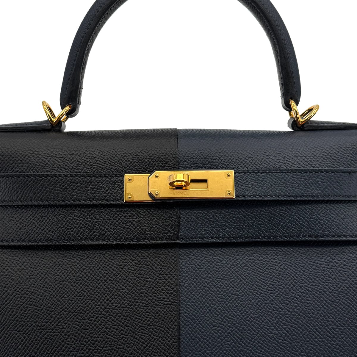 LUXURY PROMISE HERMES KELLY CASAQUE 28 SELLIER BLUE INDIGO BLACK BLUE FRIDA EPSOM 2022 U STAMP GOLD HARDWARE 90313339