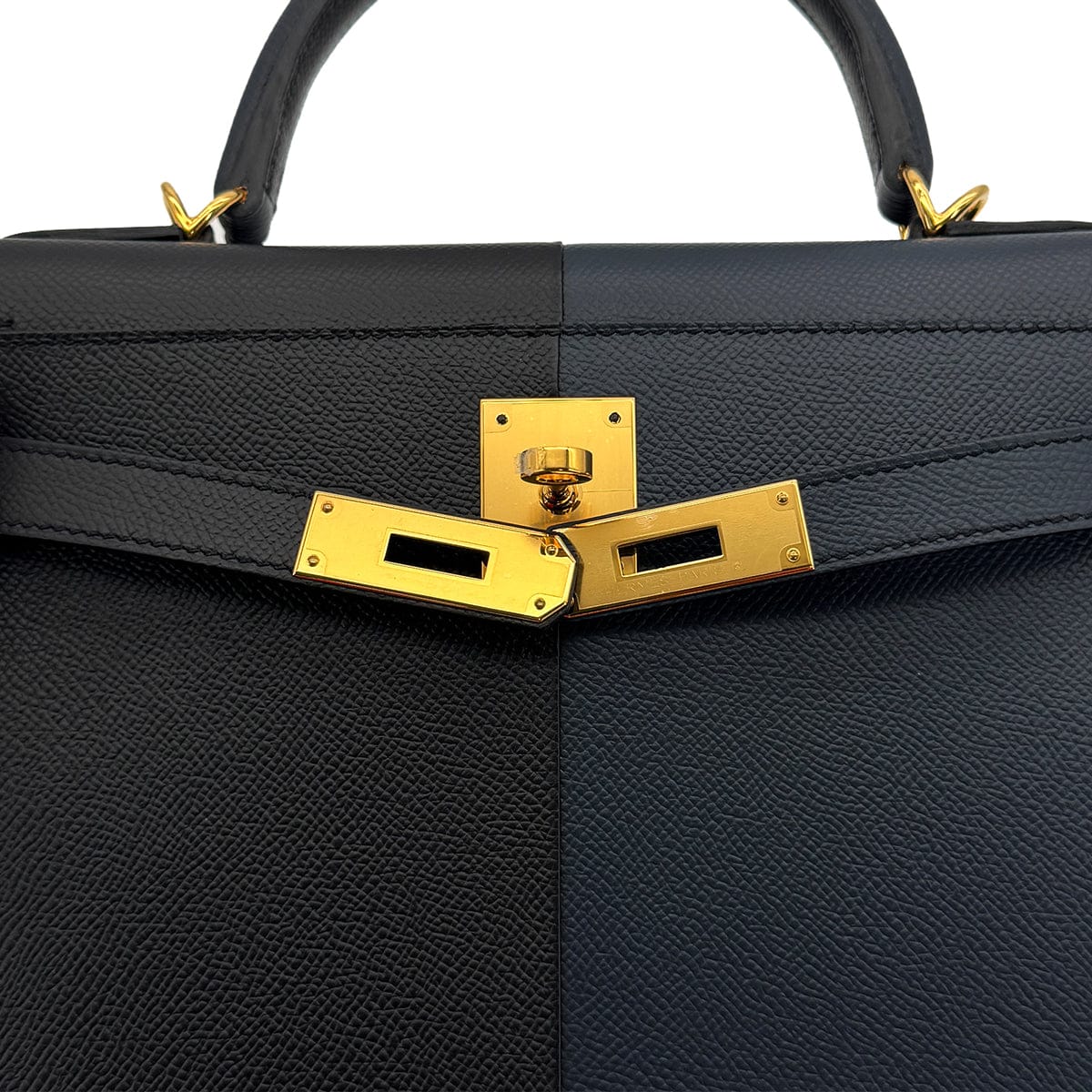 LUXURY PROMISE HERMES KELLY CASAQUE 28 SELLIER BLUE INDIGO BLACK BLUE FRIDA EPSOM 2022 U STAMP GOLD HARDWARE 90313339
