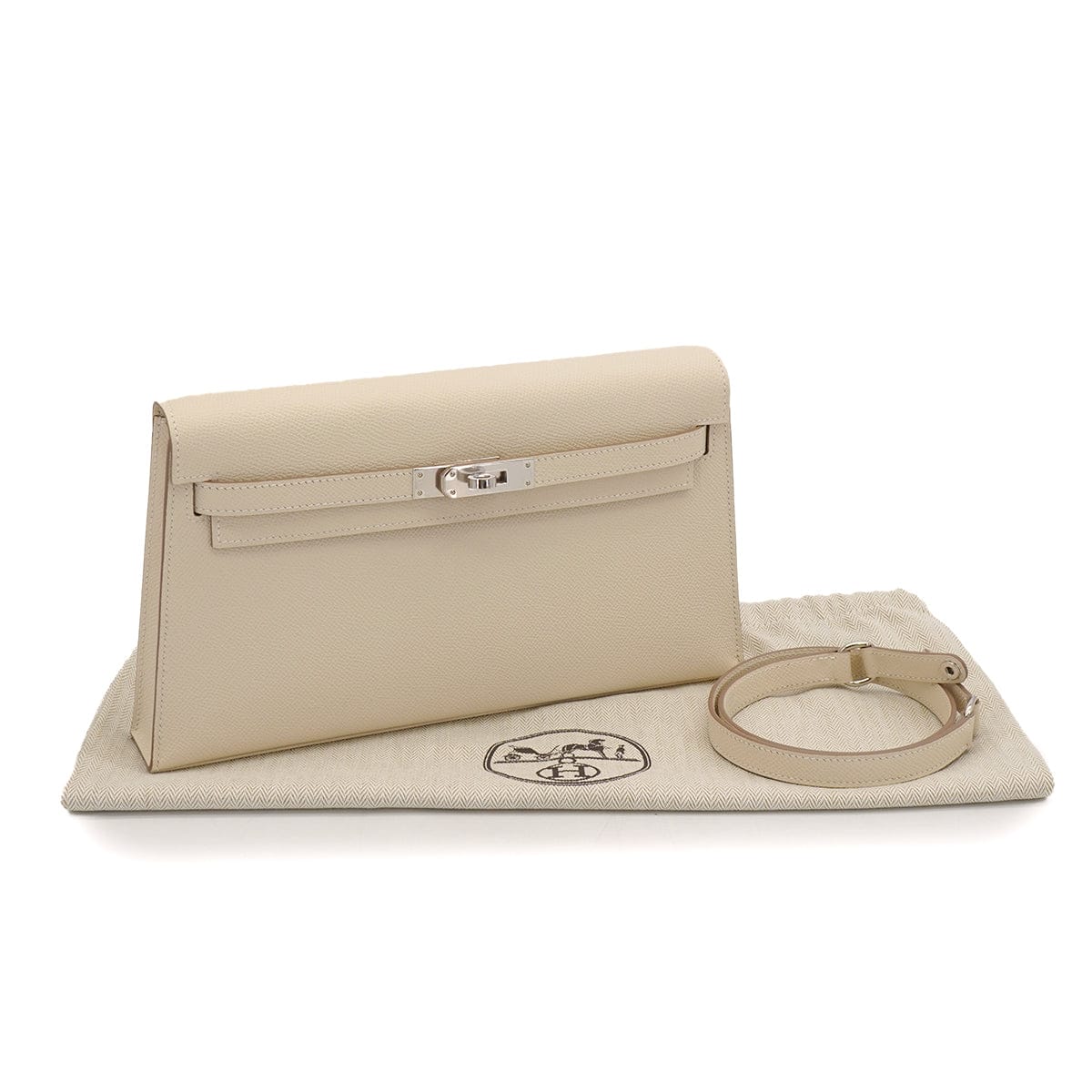 LUXURY PROMISE HERMES KELLY ELAN CRAIE VEAU EPSOM CLUTCH SHOULDER BAG 2025 K PALLADIUM HARDWARE 90344351