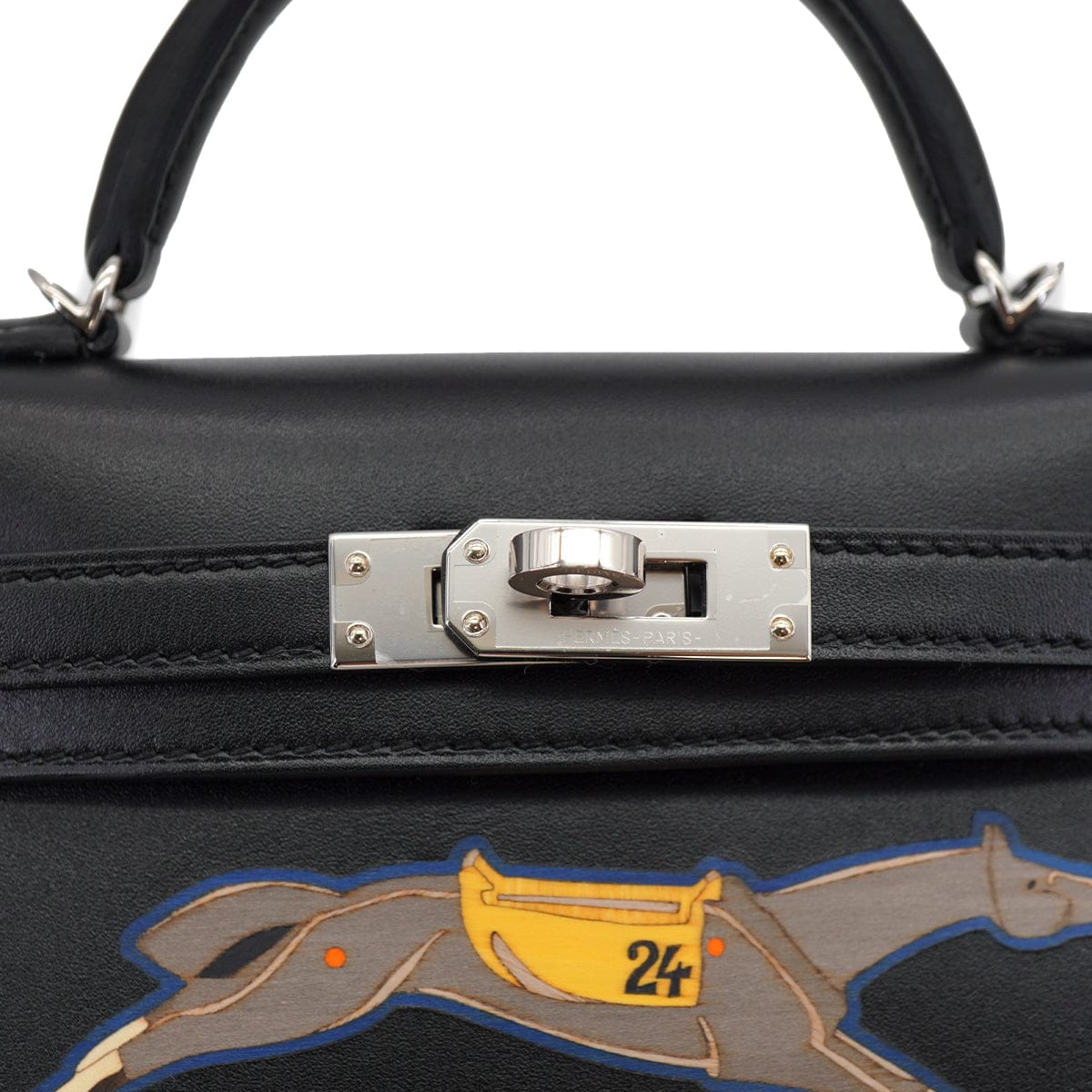 LUXURY PROMISE HERMES KELLY MINI 2 CHEVAL DE BOIS BLACK TADELAKT HAND SHOULDER BAG 2024 W STAMP PALLADIUM HARDWARE 90331234