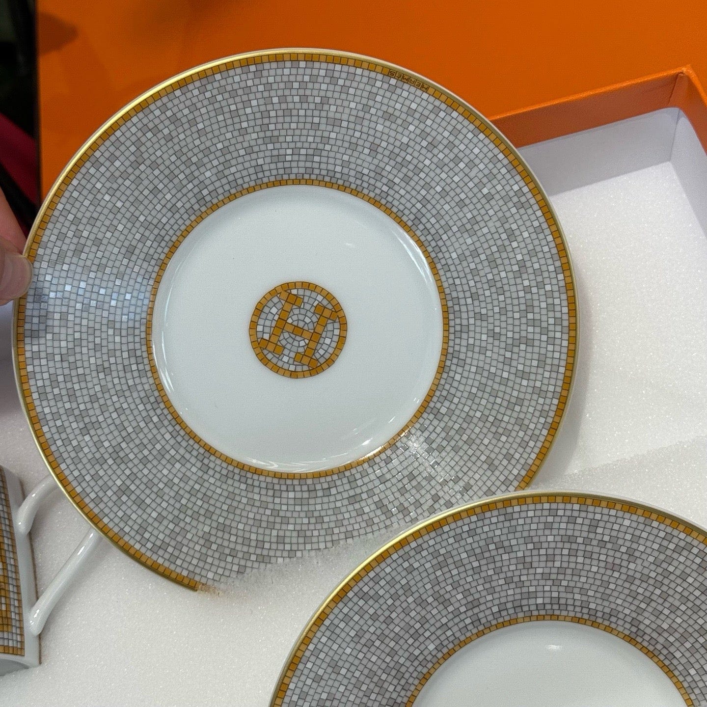 Luxury Promise Hermès "Mosaique au 24" Coffee Cup & Saucer Set