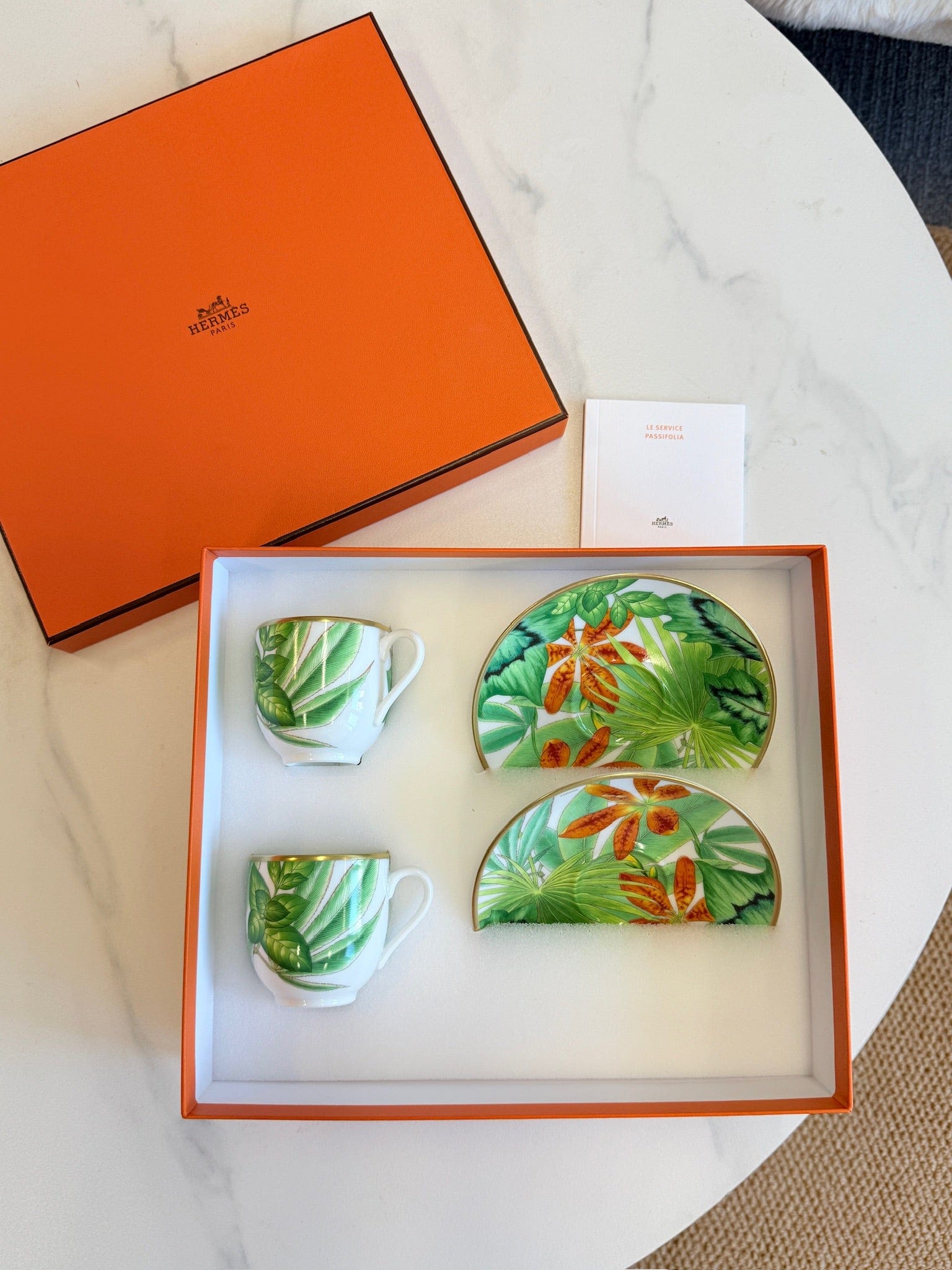 Luxury Promise Hermès "Passifolia" Coffee Cup & Saucer Set