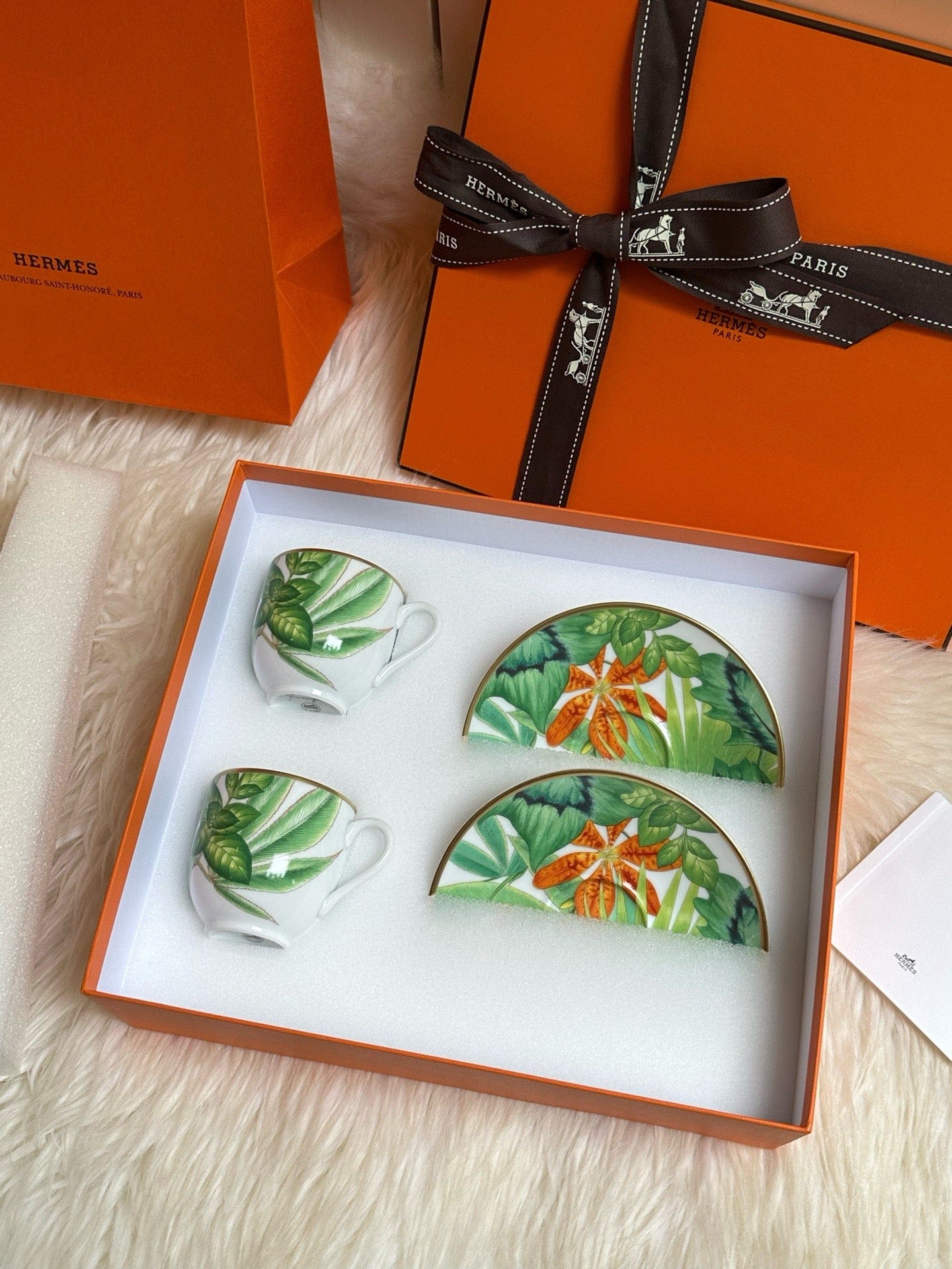 Luxury Promise Hermès "Passifolia" Coffee Cup & Saucer Set