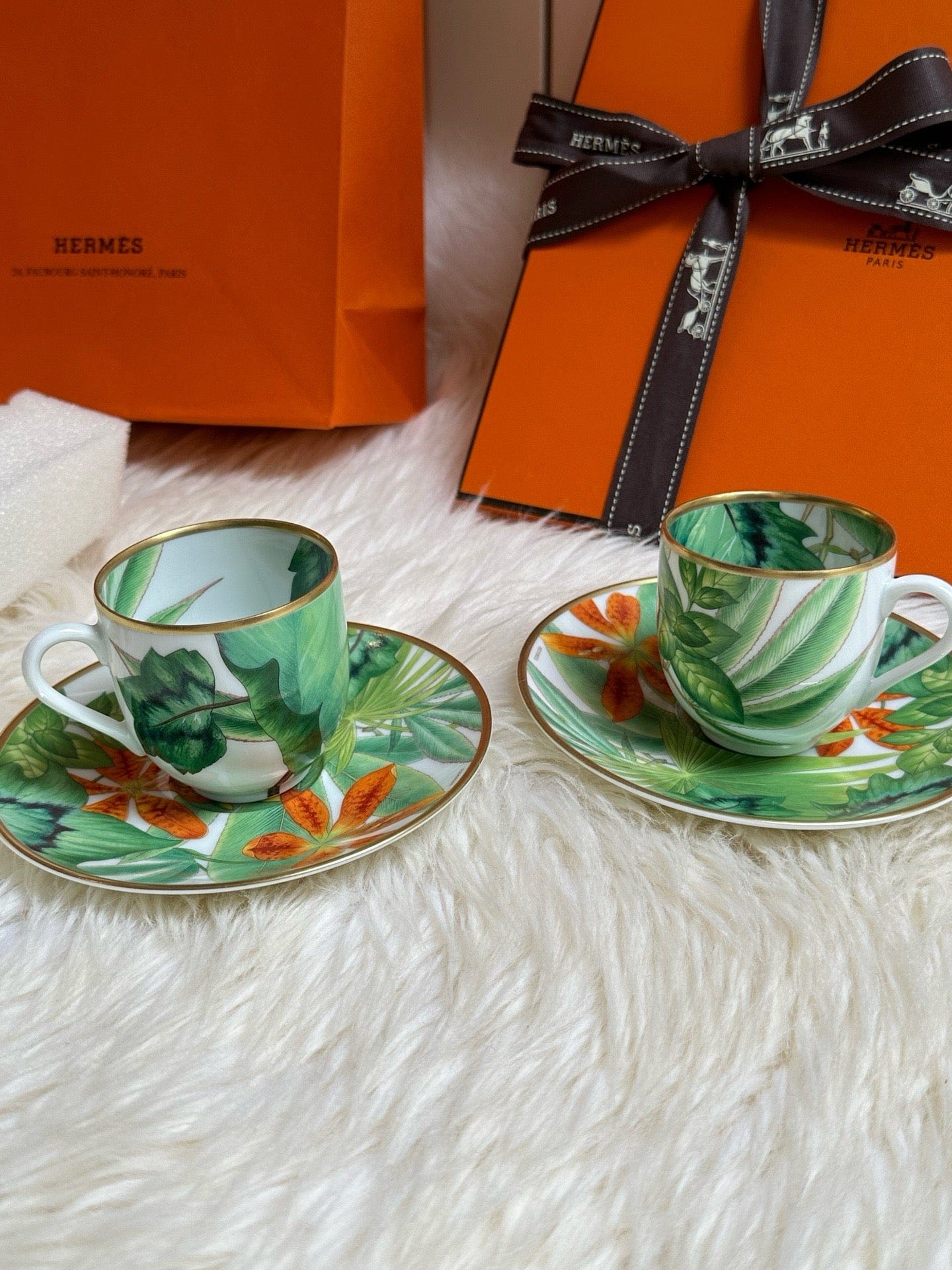 Luxury Promise Hermès "Passifolia" Coffee Cup & Saucer Set