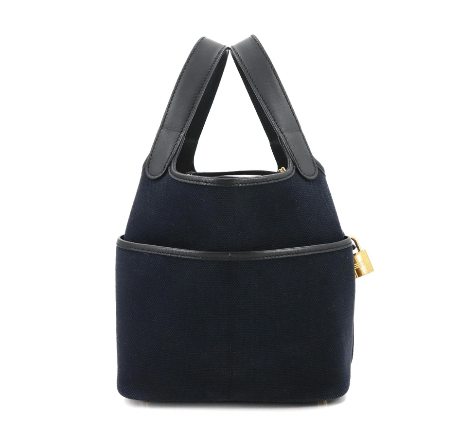 Luxury Promise HERMES Picotin Lock 18 PM Cargo Pocket, Toile Goélan, Swift, Black, B Stamp 90295043