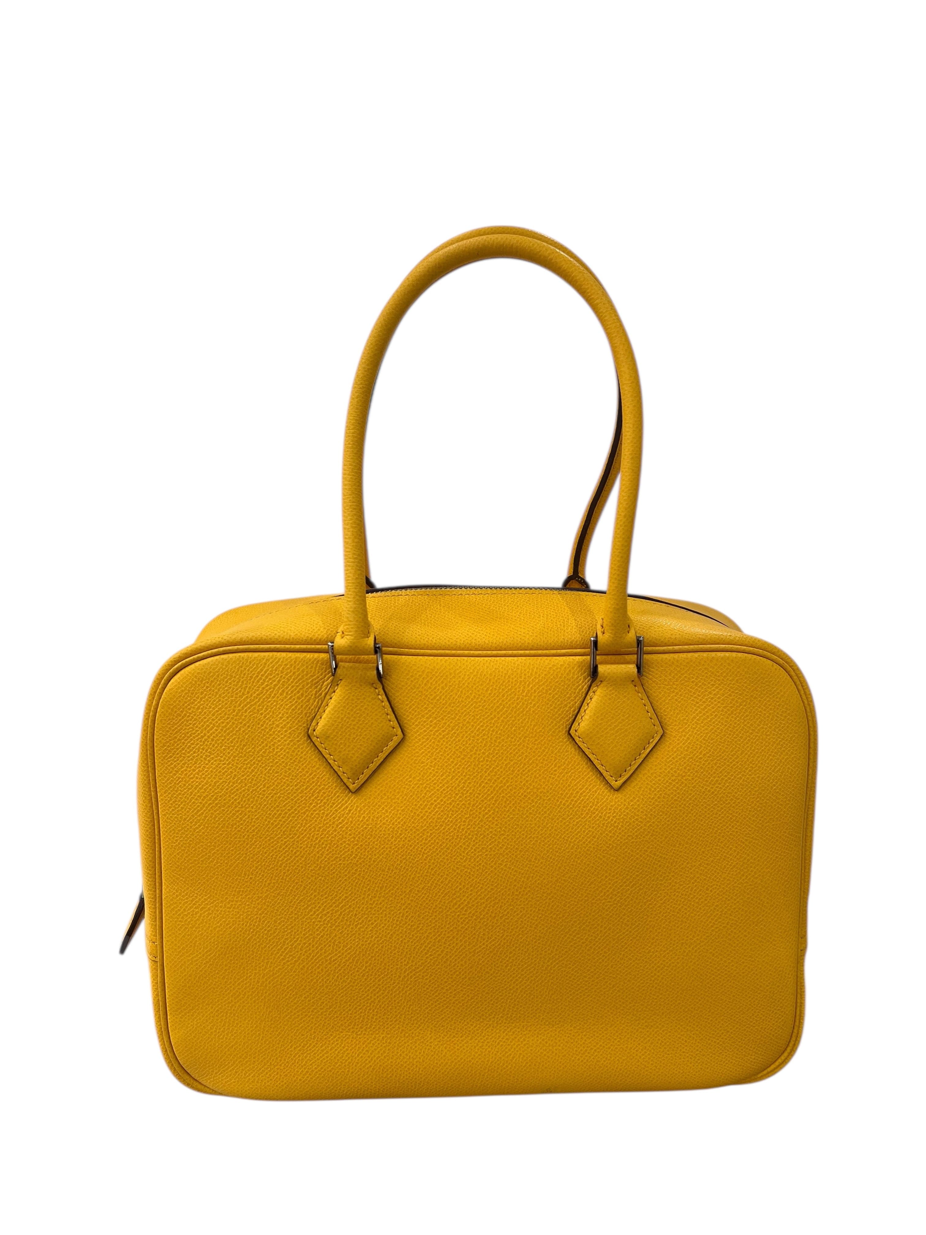 Luxury Promise Hermes Plume 28 Soliel Epsom PHW #A square Y1997 SKCH4086