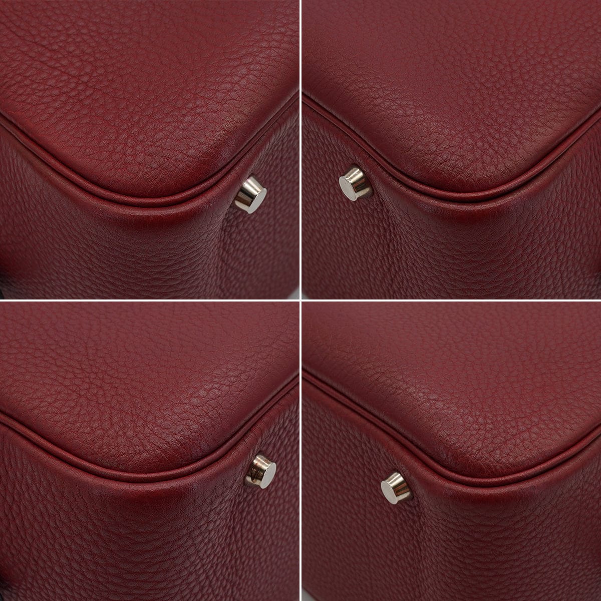 LUXURY PROMISE HERMES PLUME 32 ROUGE H TOGO HAND BAG 1999 SQUARE C PALLADIUM HARDWARE 90335878