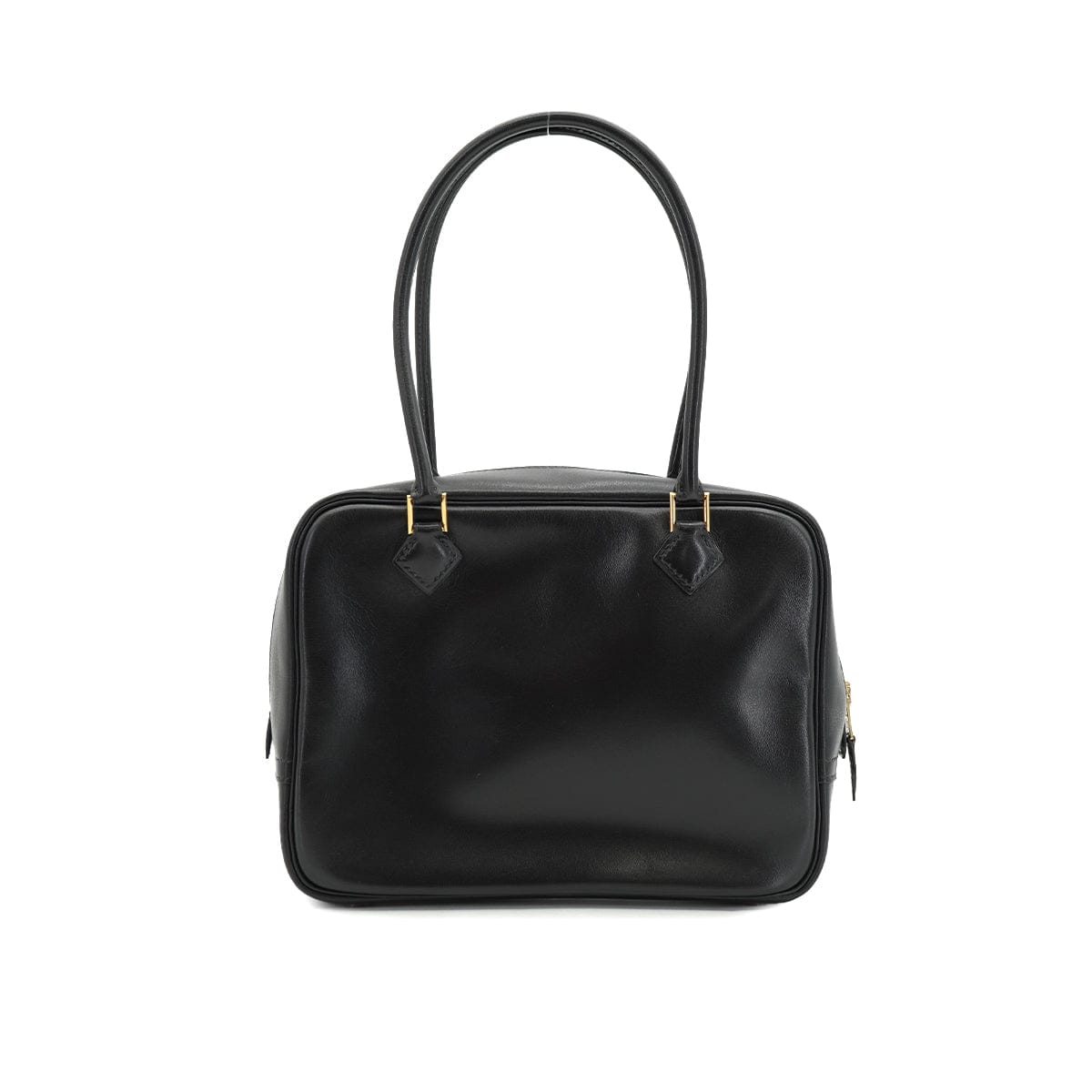 LUXURY PROMISE HERMES PLUME MINI BLACK BOX CALF HAND BAG 1993 CIRCLE W GOLD HARDWARE 90335574