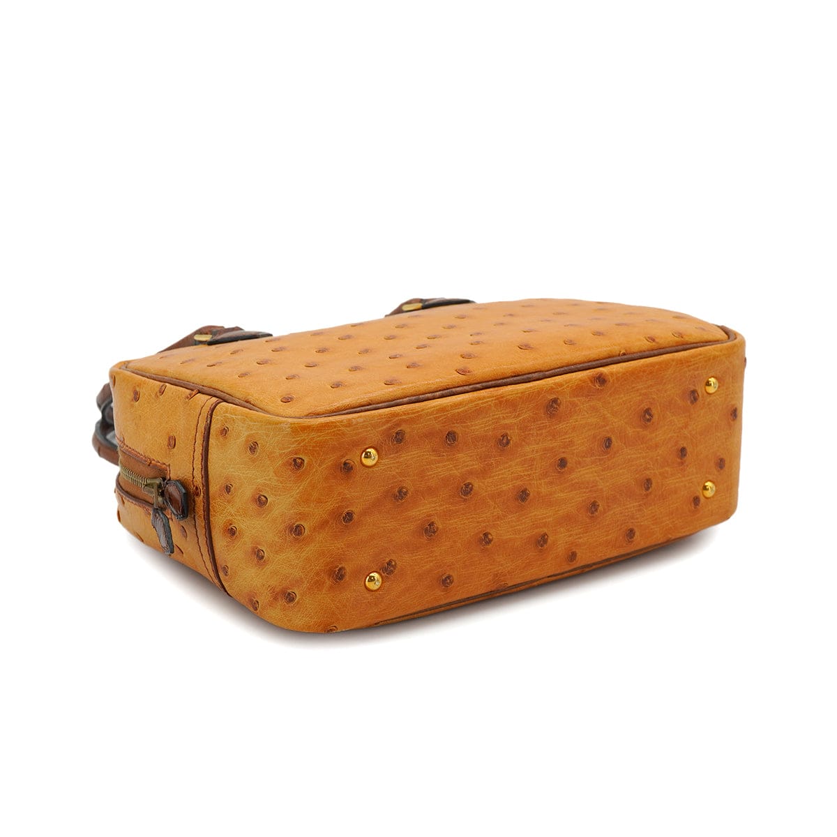 LUXURY PROMISE HERMES PLUME MINI CHESTNUT ETRUSQUE OSTRICH HAND BAG 2000 SQUARE D GOLD HARDWARE 90334139
