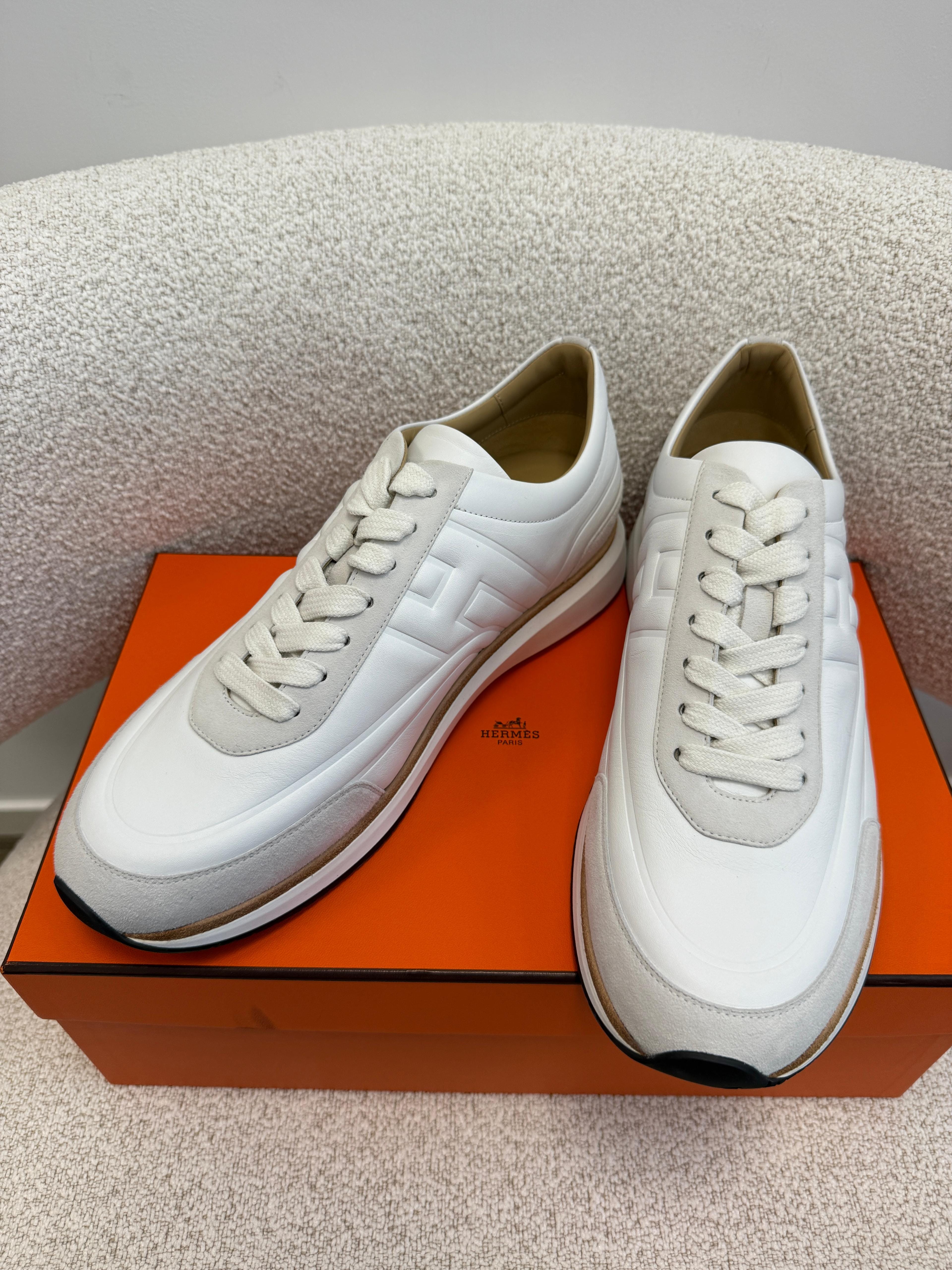 Luxury Promise *HK LOCATED*HERMÈS EASY SNEAKER Blanc- Size 42