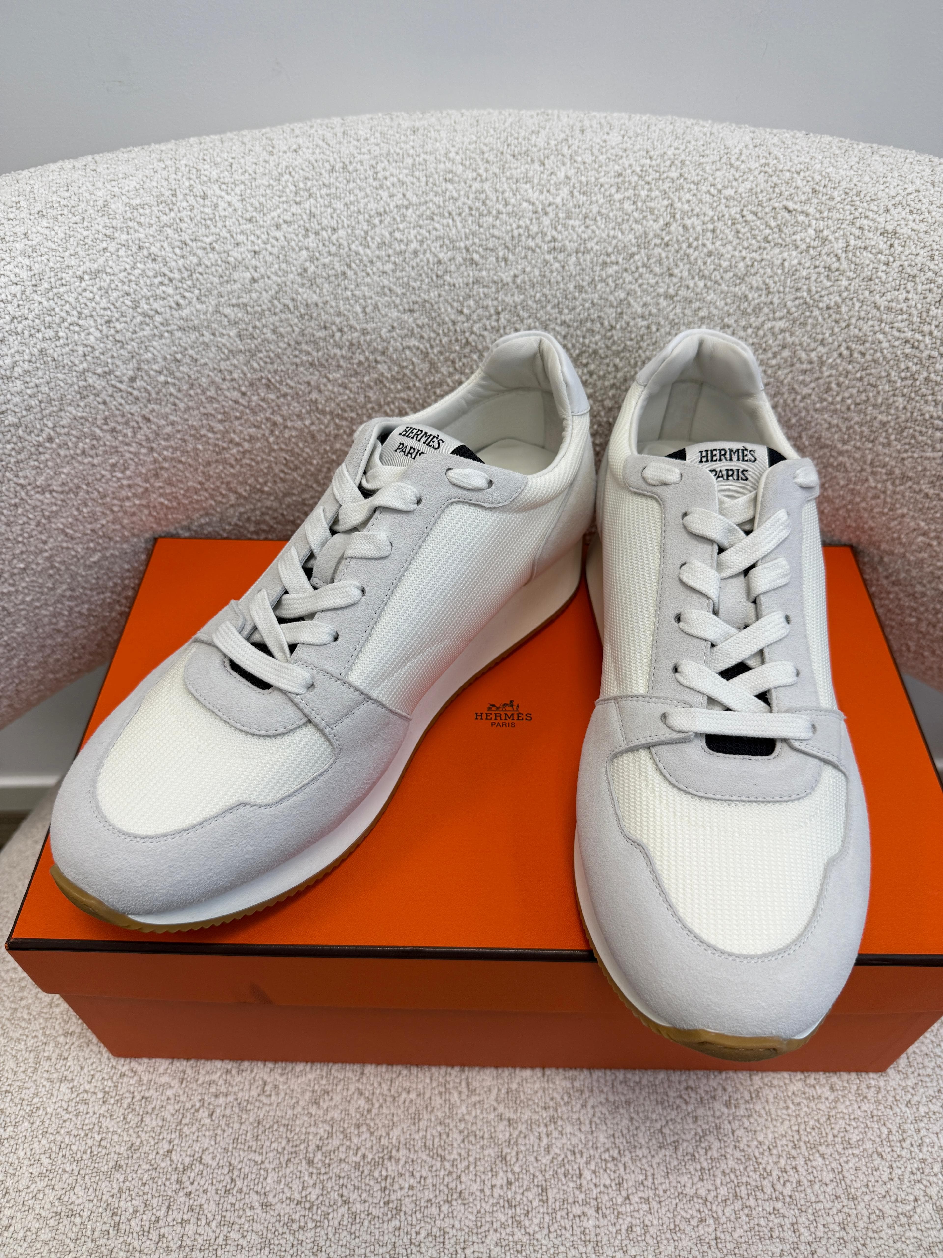 Luxury Promise *HK LOCATED*HERMÈS ESCAPE SNEAKER Blanc- Size 41.5