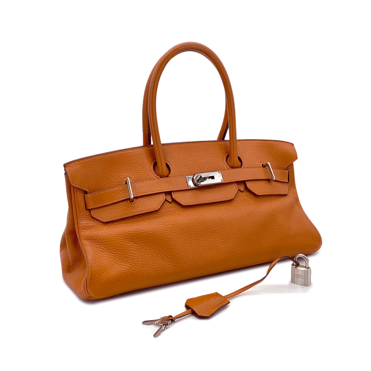 LUXURY PROMISE HERMES SHOULDER BIRKIN 42 POTIRON ORANGE TAURILLON CLEMENCE HAND BAG □I PALLADIUM HARDWARE 90285747