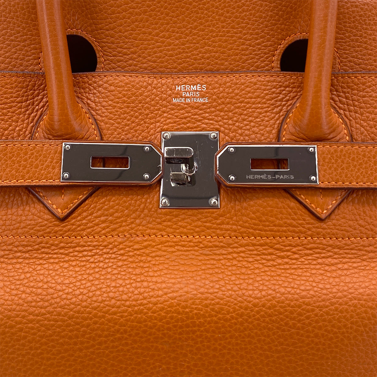 LUXURY PROMISE HERMES SHOULDER BIRKIN 42 POTIRON ORANGE TAURILLON CLEMENCE HAND BAG □I PALLADIUM HARDWARE 90285747
