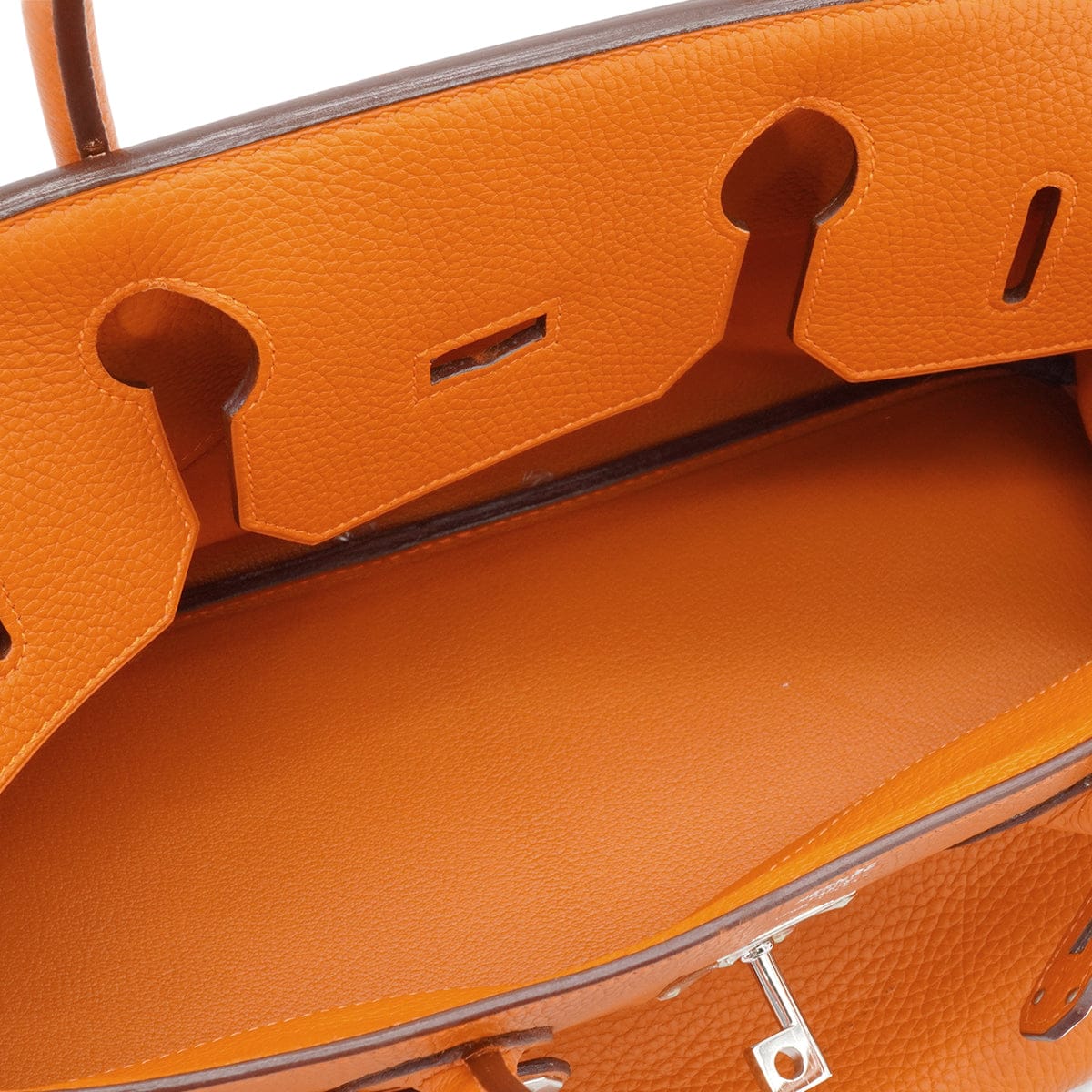 LUXURY PROMISE HERMES SHOULDER BIRKIN ORANGE TAURILLON CLEMENCE HAND BAG 2005 SQUARE I PALLADIUM HARDWARE 90339634