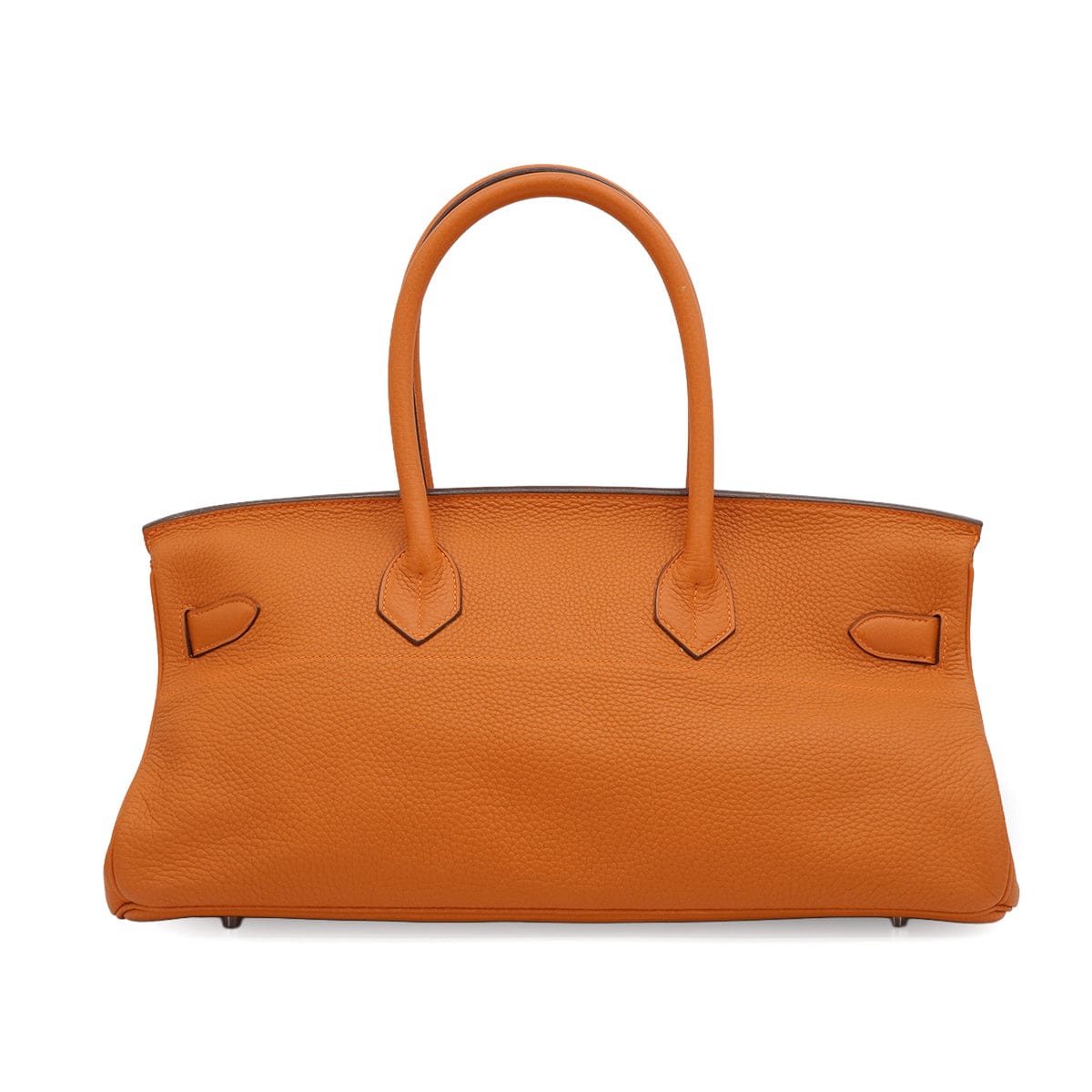 LUXURY PROMISE HERMES SHOULDER BIRKIN ORANGE TAURILLON CLEMENCE HAND BAG 2005 SQUARE I PALLADIUM HARDWARE 90339634