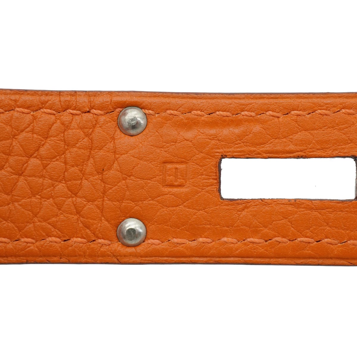 LUXURY PROMISE HERMES SHOULDER BIRKIN ORANGE TAURILLON CLEMENCE HAND BAG 2005 SQUARE I PALLADIUM HARDWARE 90339634