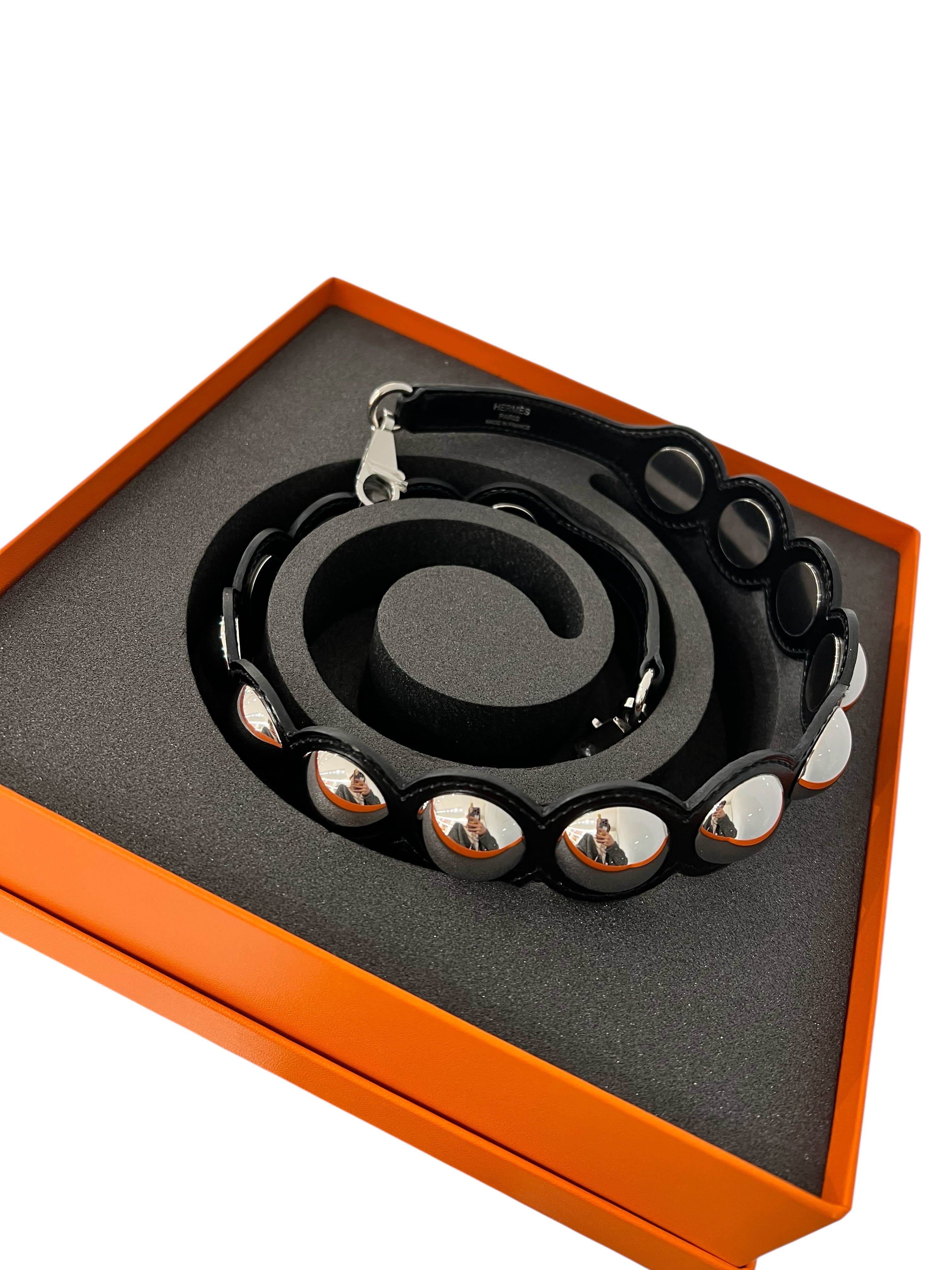 Luxury Promise Hermes Shoulder Strap Passage Cloute Black Boxcalf PHW 65cm #C SKC8326H