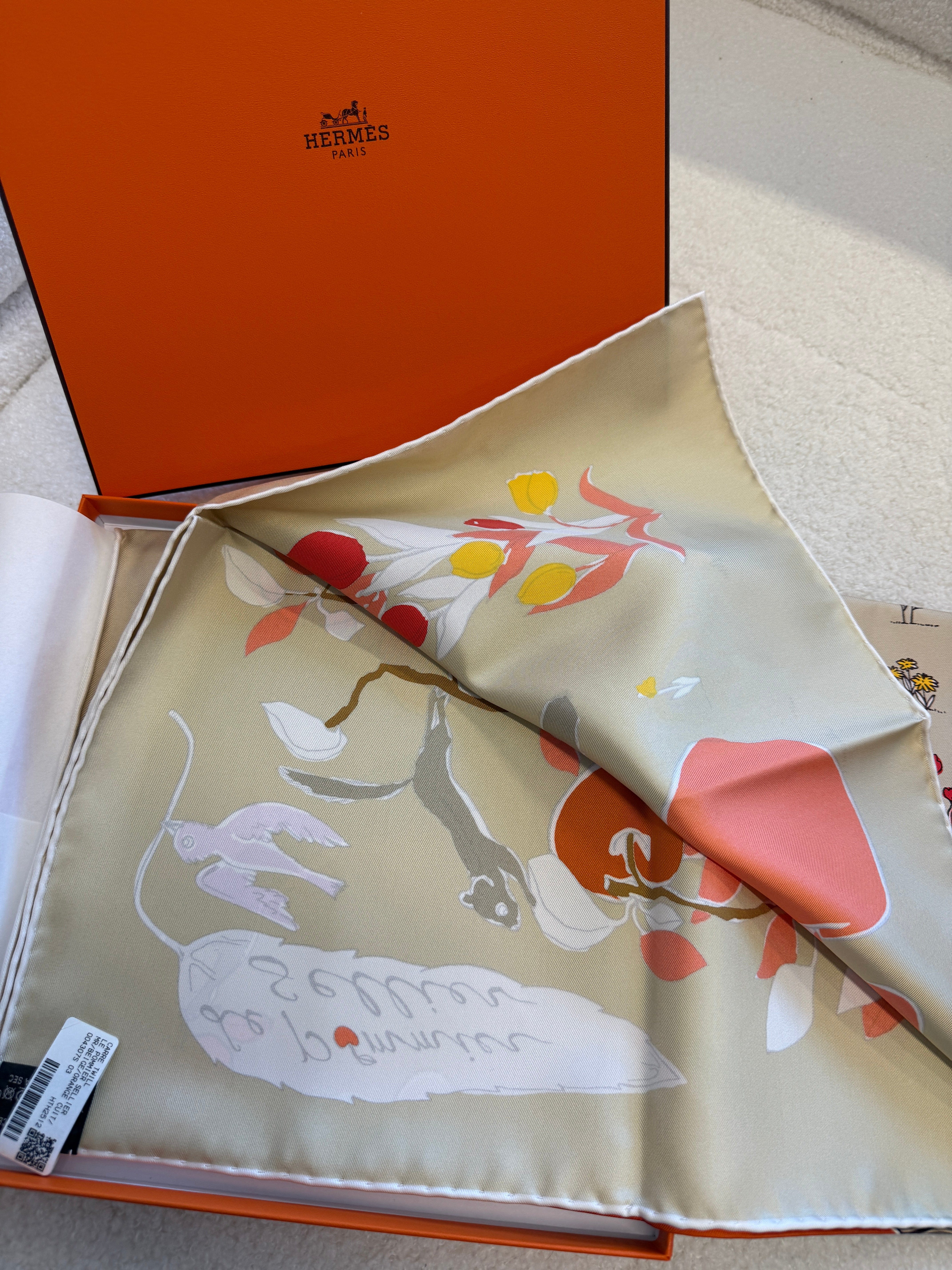 Luxury Promise Hermes silk scarf new with box 90*90 CM