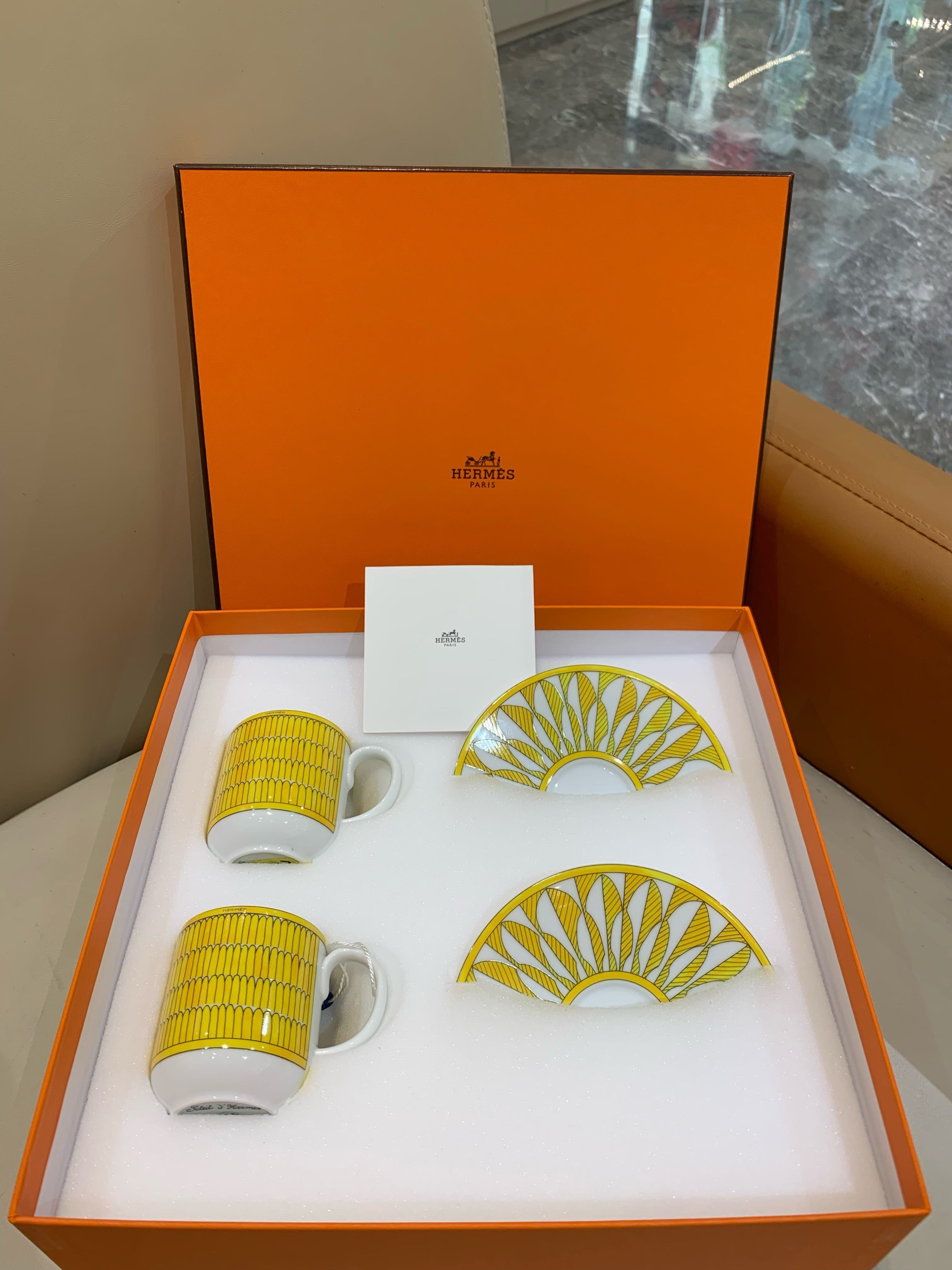 Luxury Promise Hermès "Soleil d'Hermès" Coffee Cup & Saucer Set
