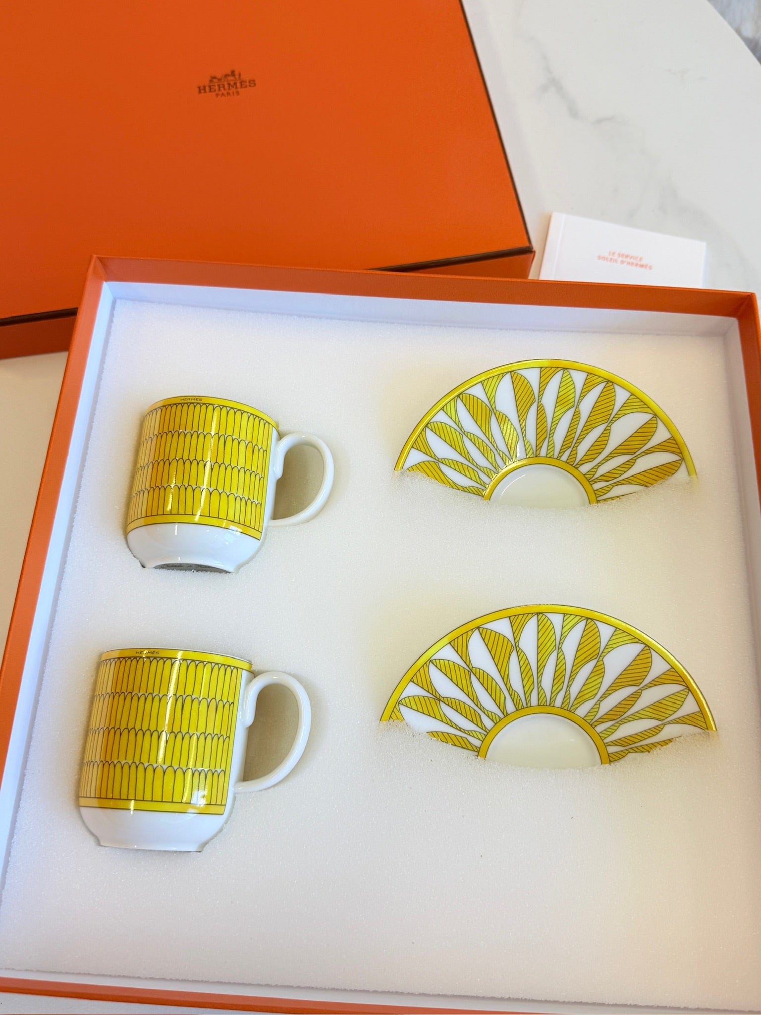 Luxury Promise Hermès "Soleil d'Hermès" Coffee Cup & Saucer Set