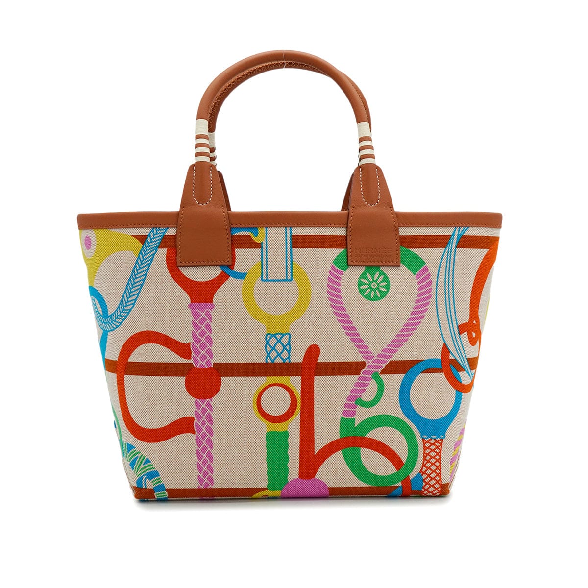 LUXURY PROMISE HERMES STEEPLE 25 CLIC CLAC PANOPLIE EQUESTRE CUIVRE LIME ECURU GOLD TOILE H VEAU SWIFT HAND BAG 2022 U STAMP PALLADIUM HARDWARE 90342726