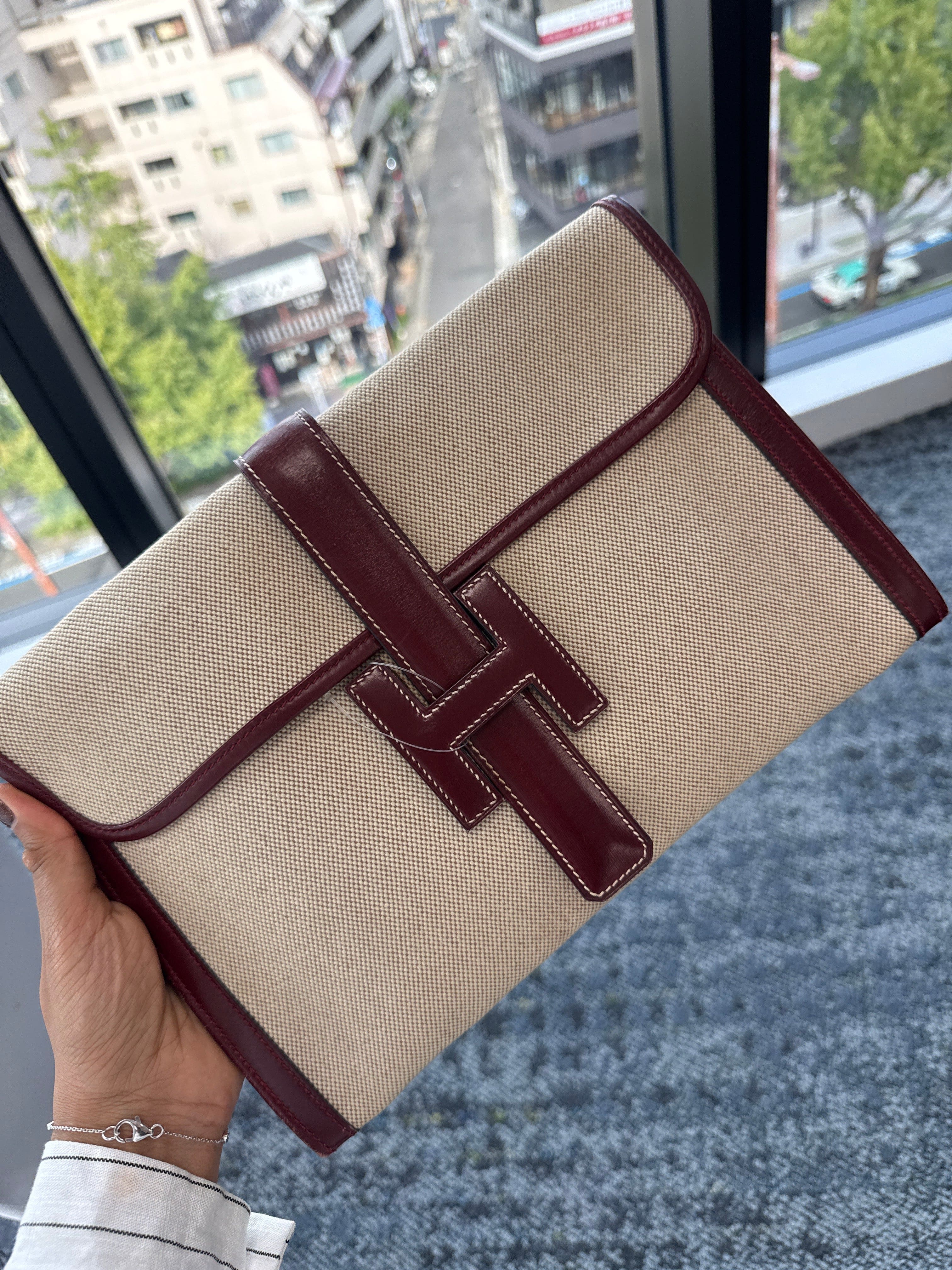 Luxury Promise Hermes toile canvas rouge h jige