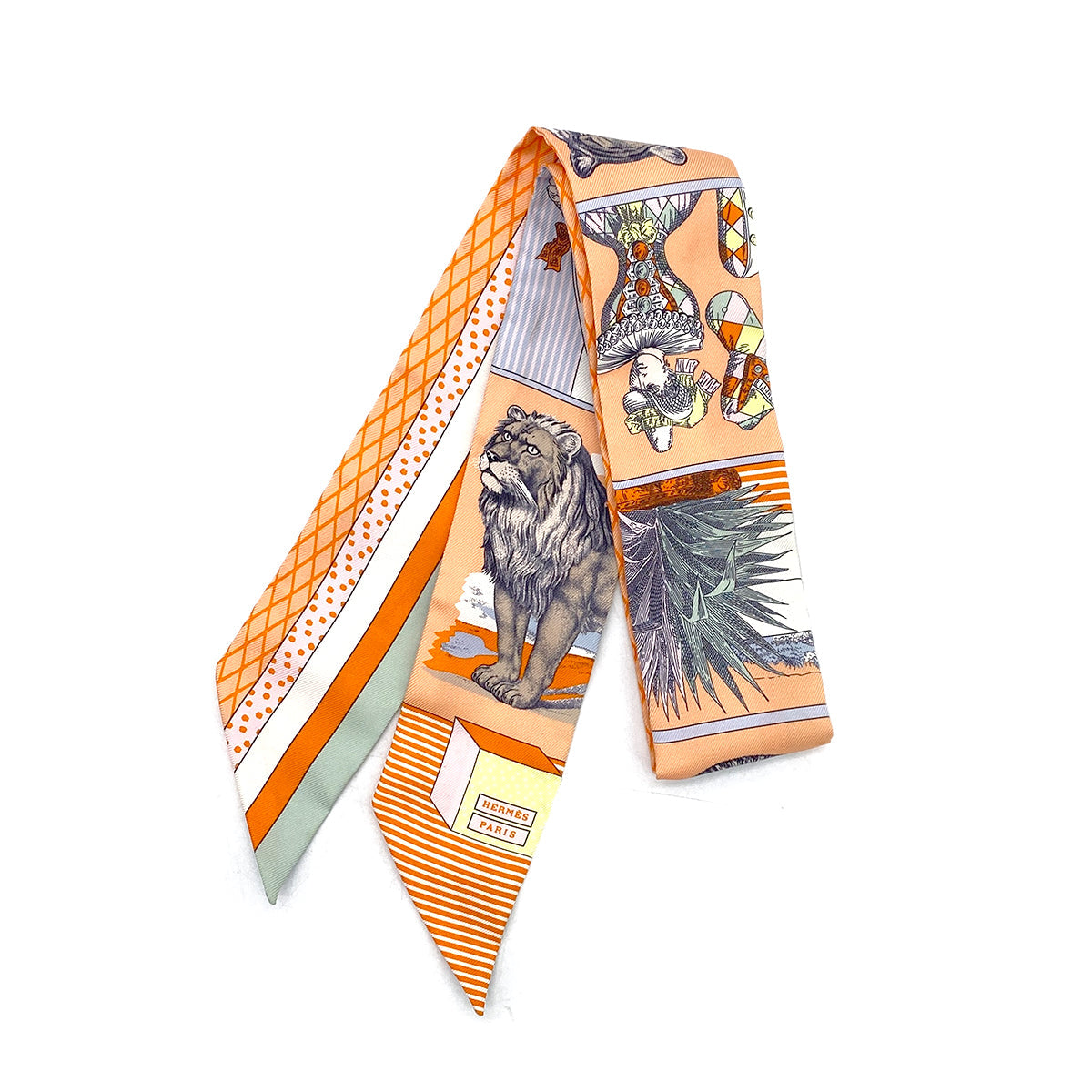 LUXURY PROMISE HERMES TWILLY SPRINGS BAGUE SCARF MULTICOLOR SILK 90295741