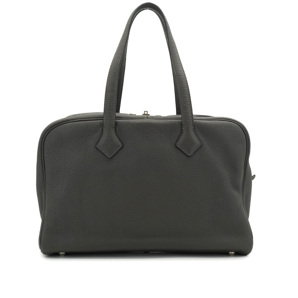 HERMES VICTORIA 35 GRAPHITE TAURILLON CLEMENCE HAND BAG 2008 SQUARE L PALLADIUM HARDWARE 90335140