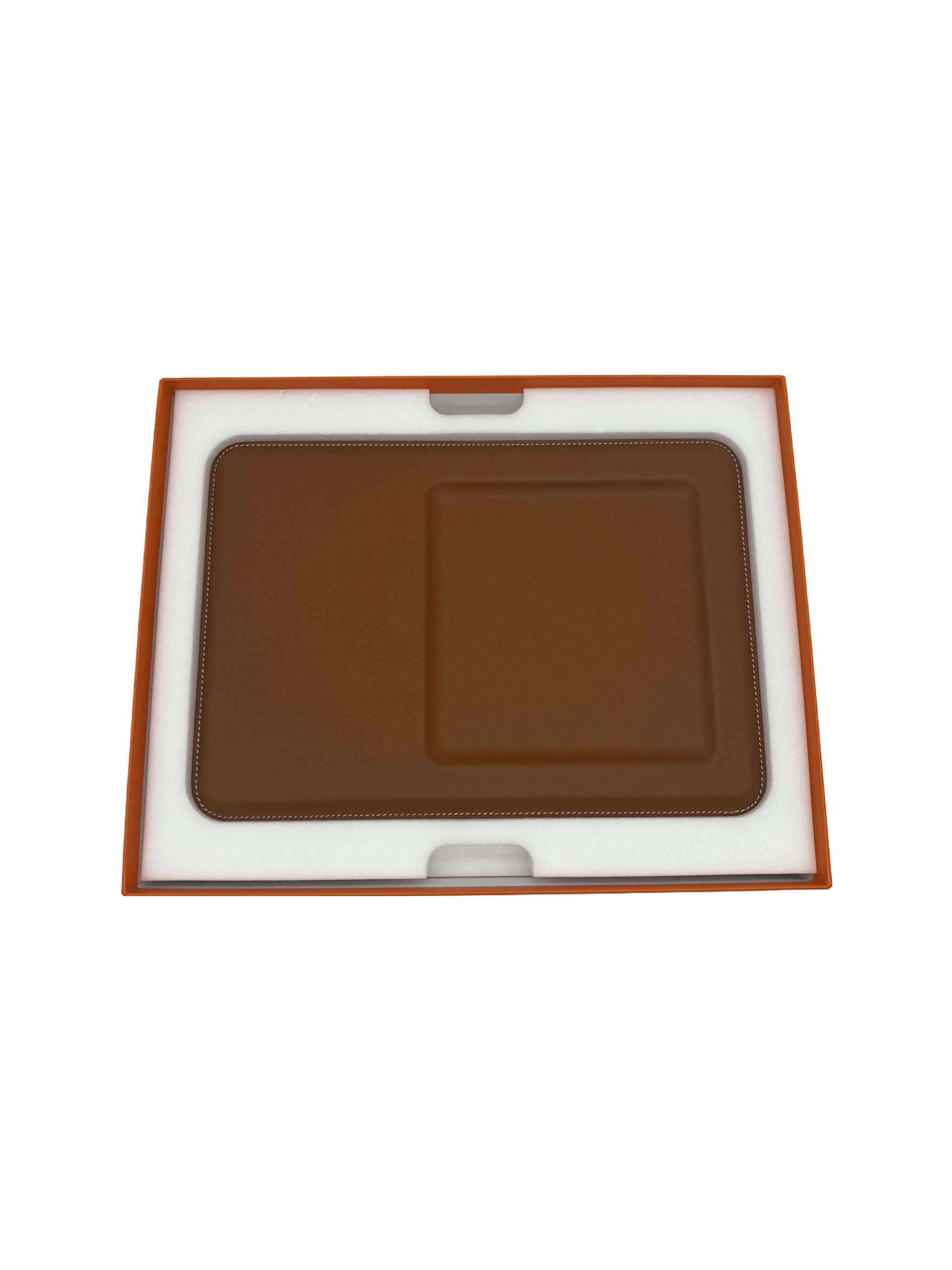Hermès Volt'H Wireless Charging Change Tray Chocolat in Calfskin Singapore