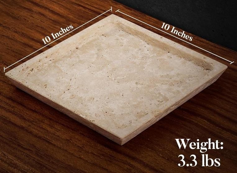 Luxury Promise Travertine Square Marble Tray ASC5655