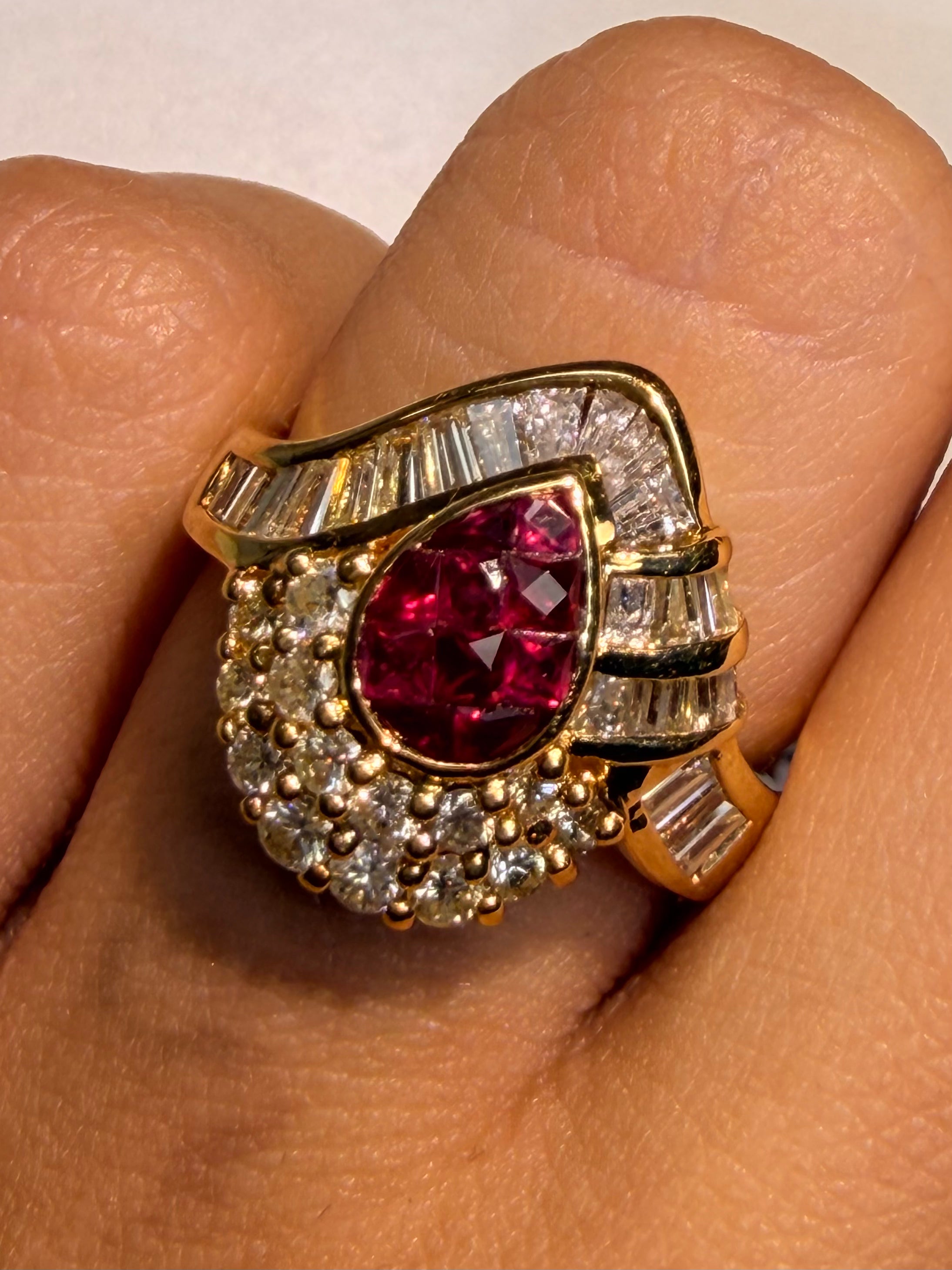 Luxury Promise Invisible Set Ruby Ring in 18K / R1ct / D1ct (6us) 4850 JJC0513