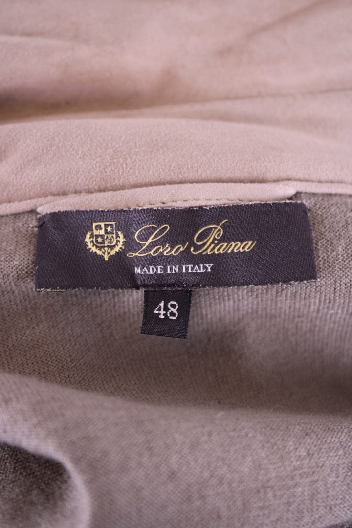 LUXURY PROMISE Loro Piana Suede/ Cashmere Jacket Cream S