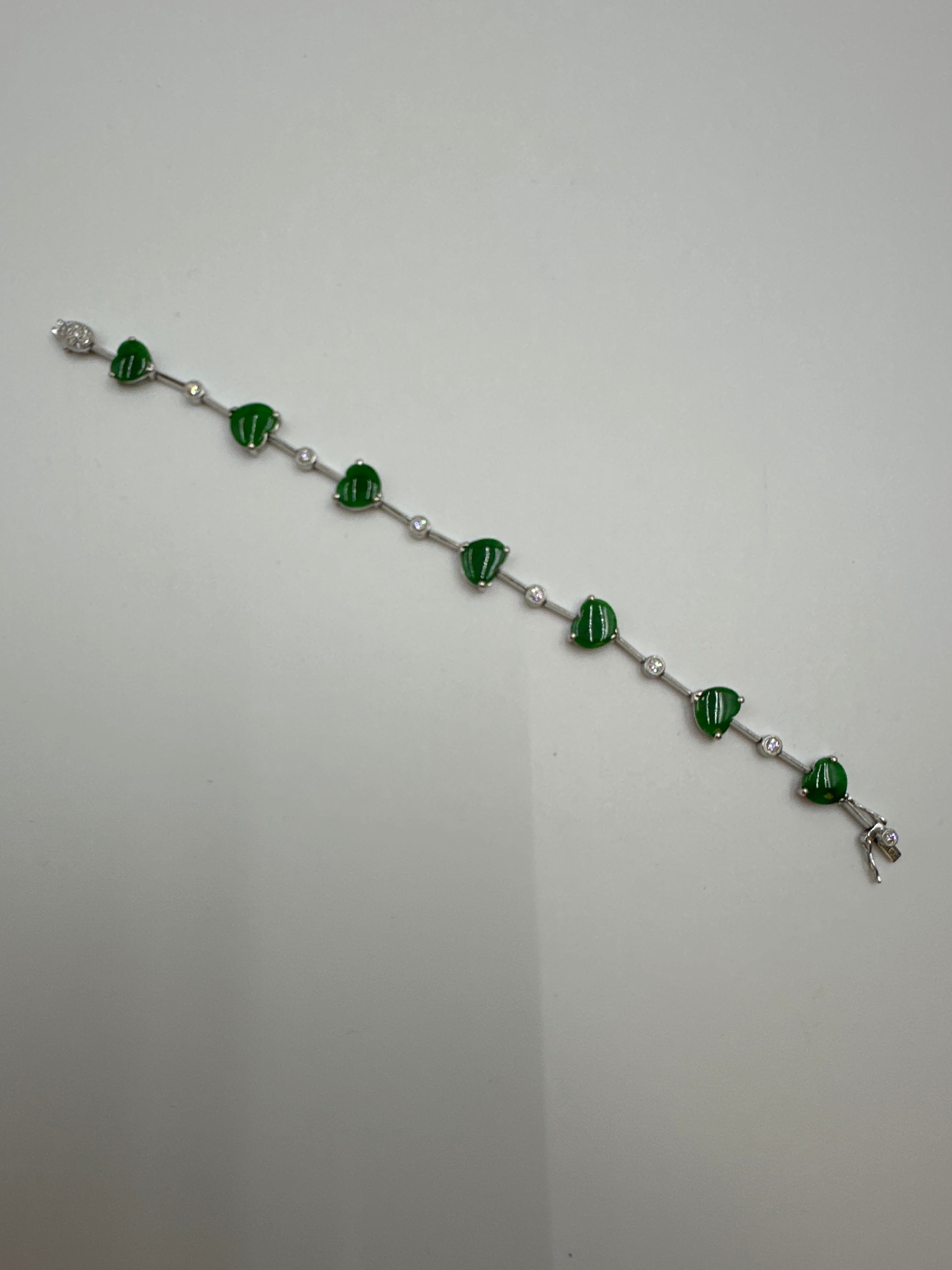Luxury Promise Jade heart diamond bracelet AVCHK072