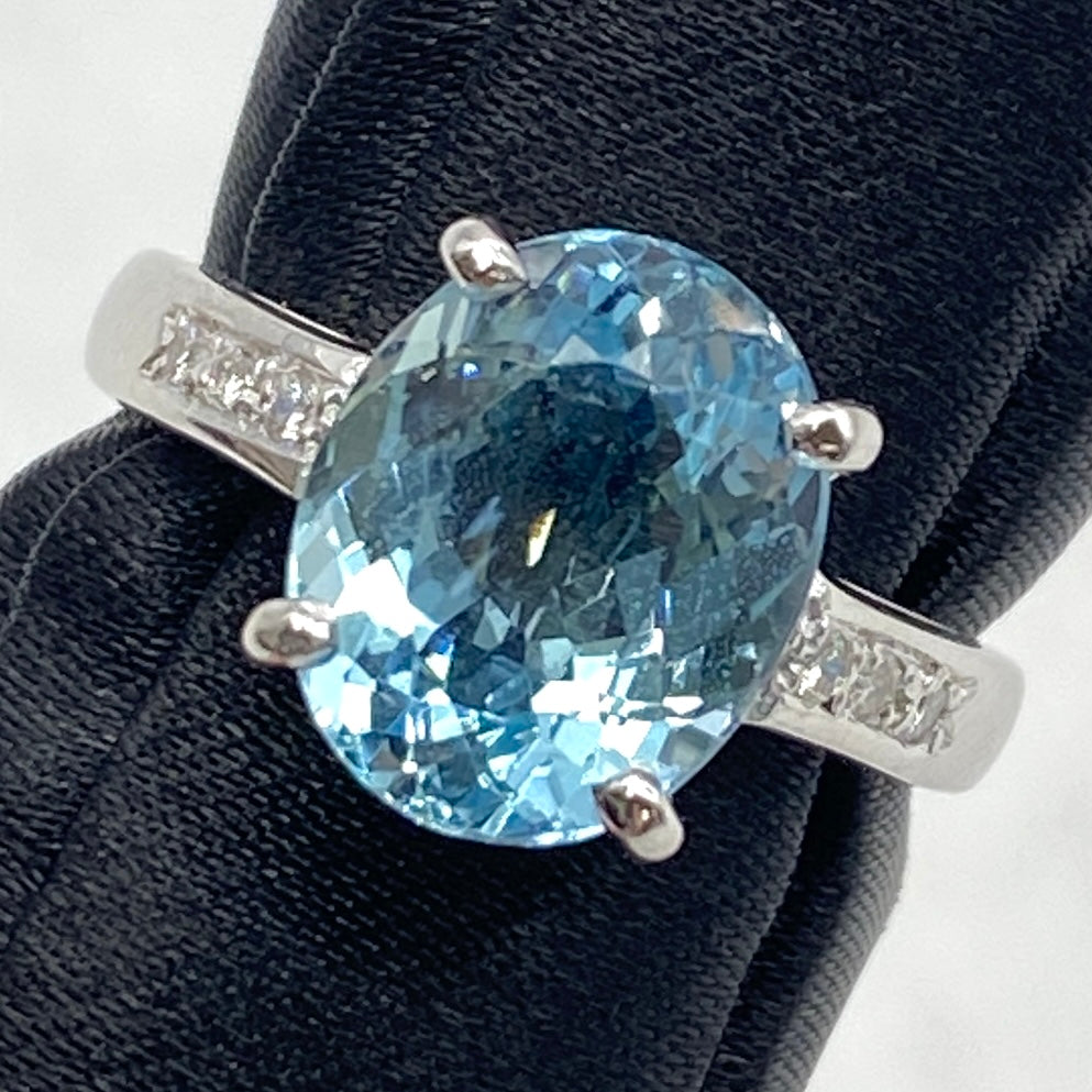 Luxury Promise Japan 25-61374-0 K18 Aquamarine Ring 4.5g NGL Mini Item Regular